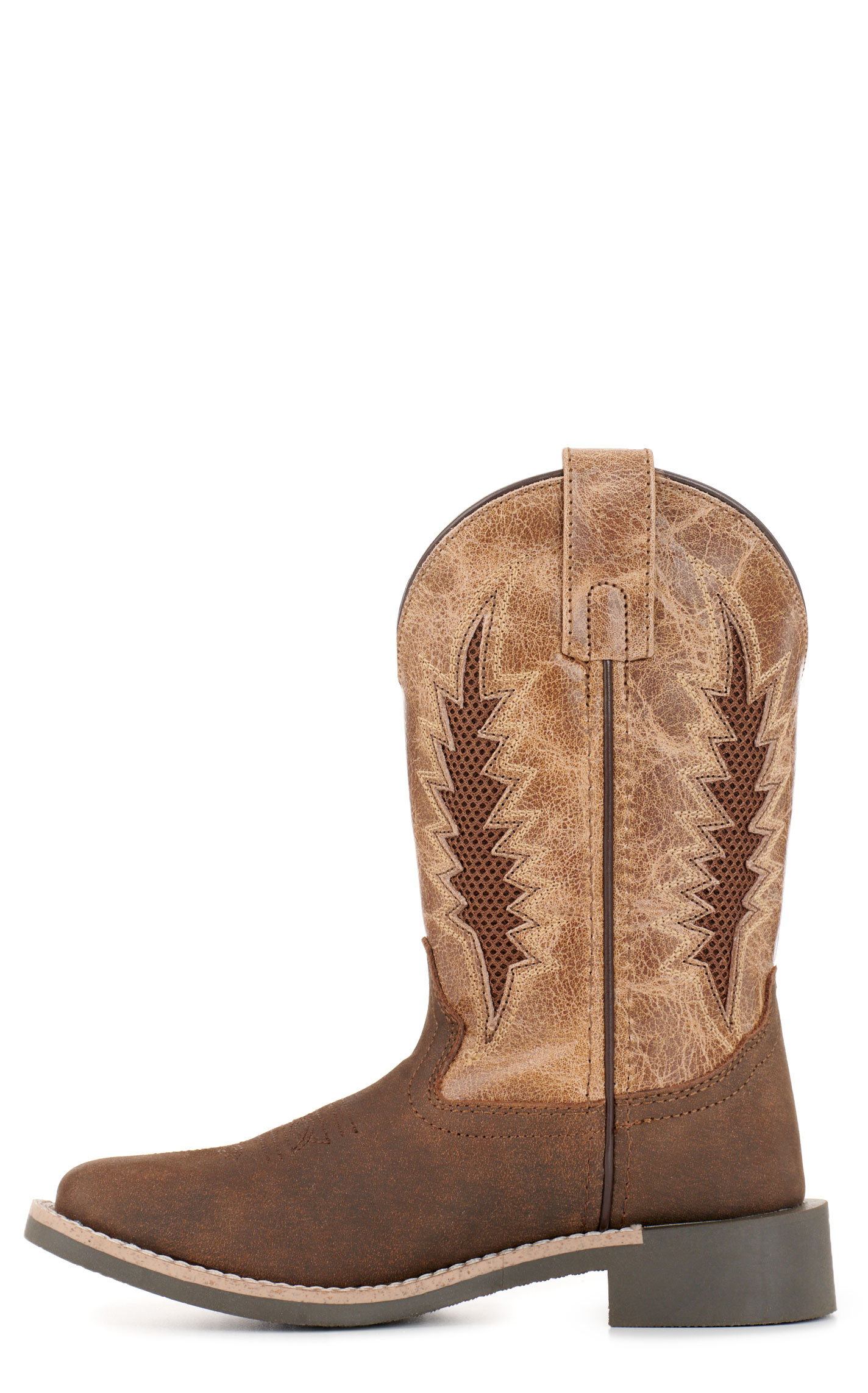 Smoky Mountain Youth Desperado Dark Walnut & Brown Vented Square Toe Cowboy Boots - Image 1