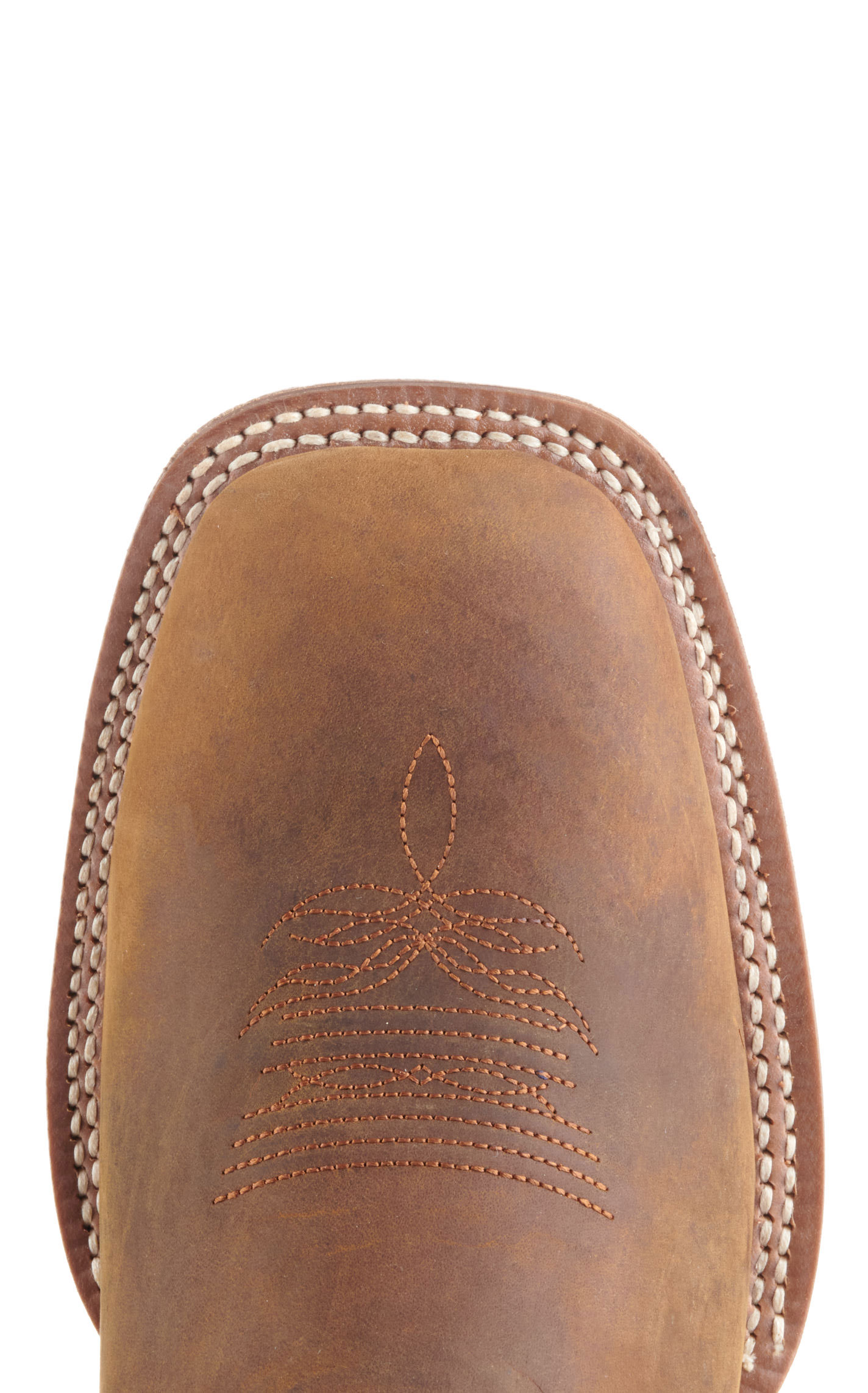 Justin Men's Frontier Tuf Brown and Green Wide Square Toe Cowboy Boots - Image 1