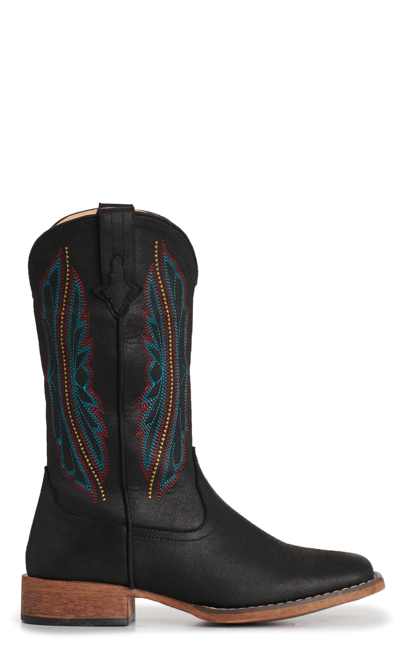 Roper Women's Black Faux Leather Square Toe Cowboy Boots - Image 1