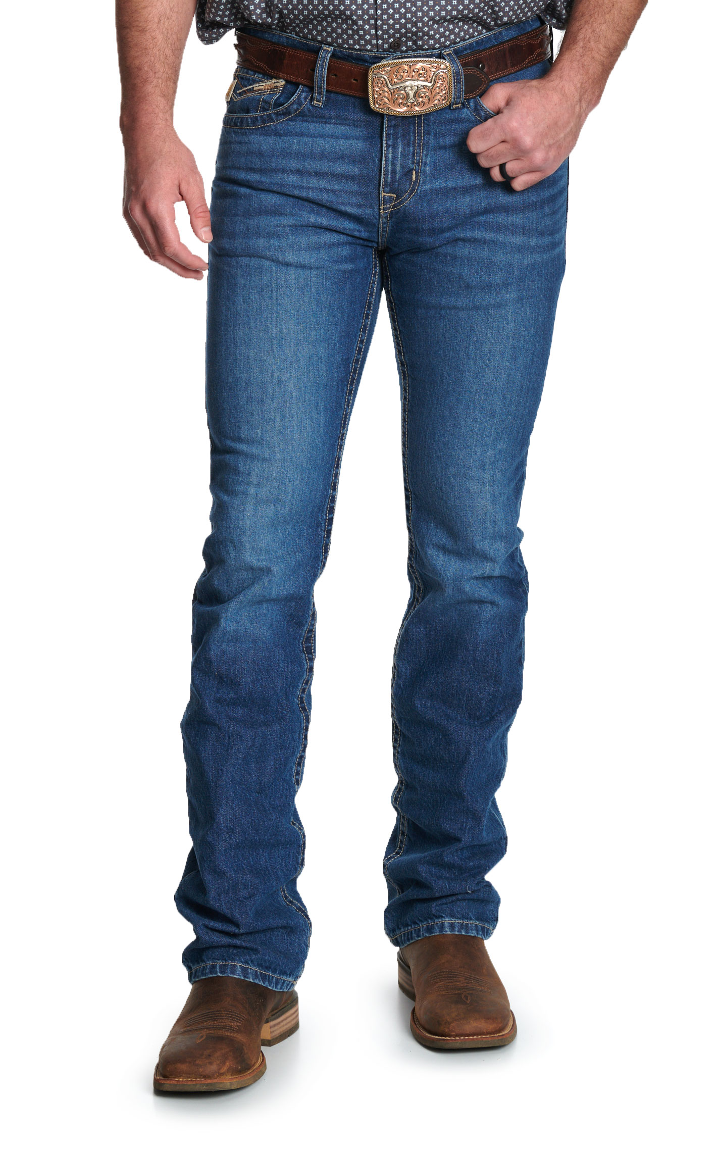 Cinch Men's Ian Medium Wash Bootcut Jeans - Image 1