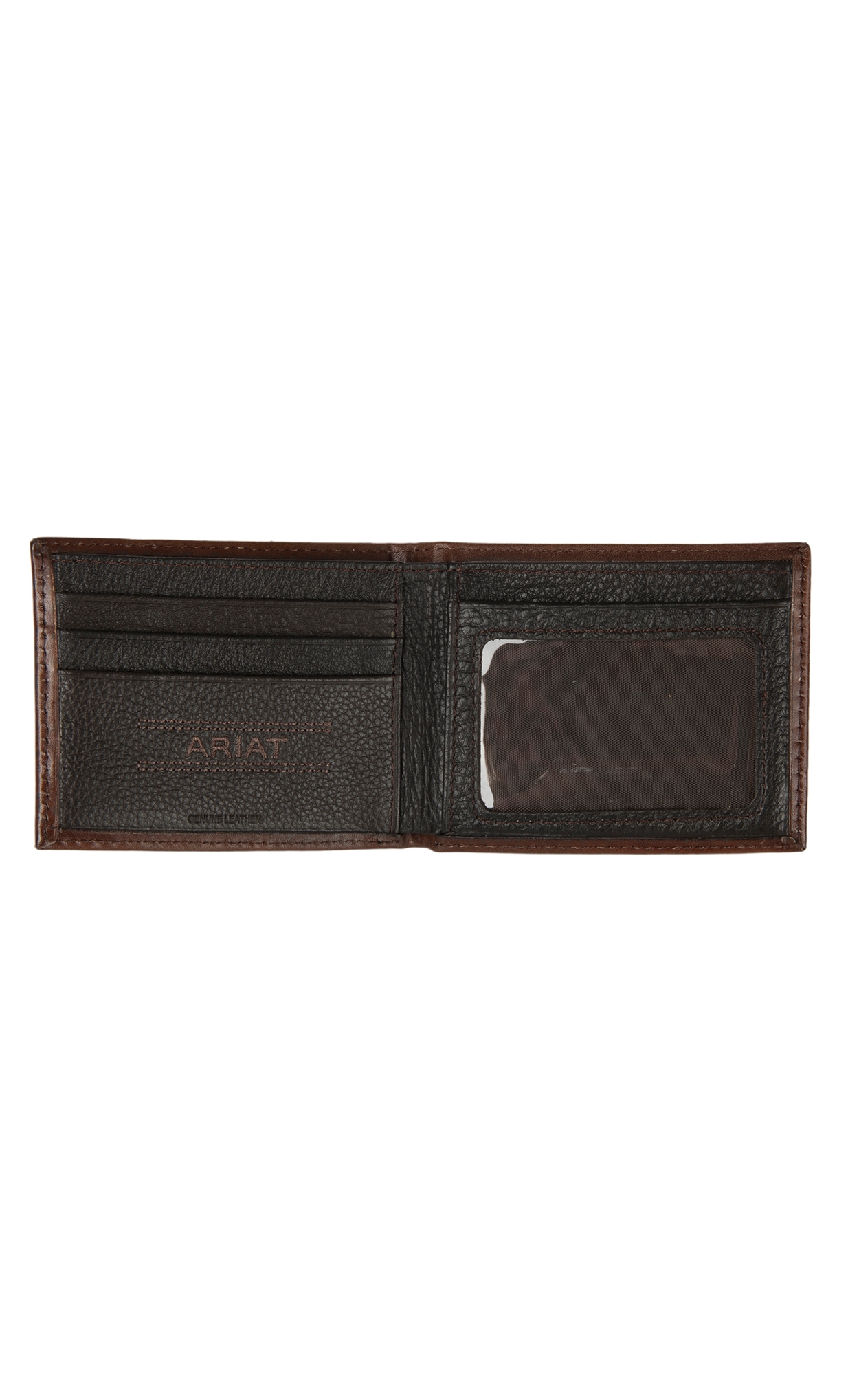 Ariat Brown Floral Embossed Bi-Fold Wallet - Image 1