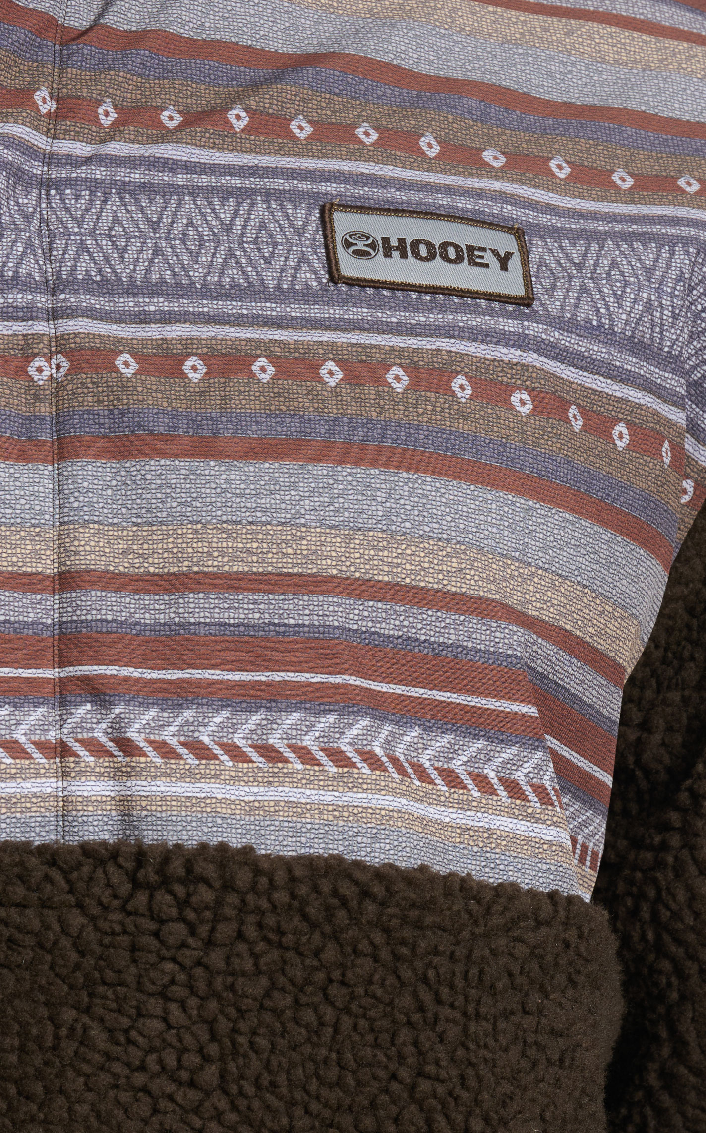 Hooey Men's Chocolate & Aztec Sherpa Pullover - Image 1