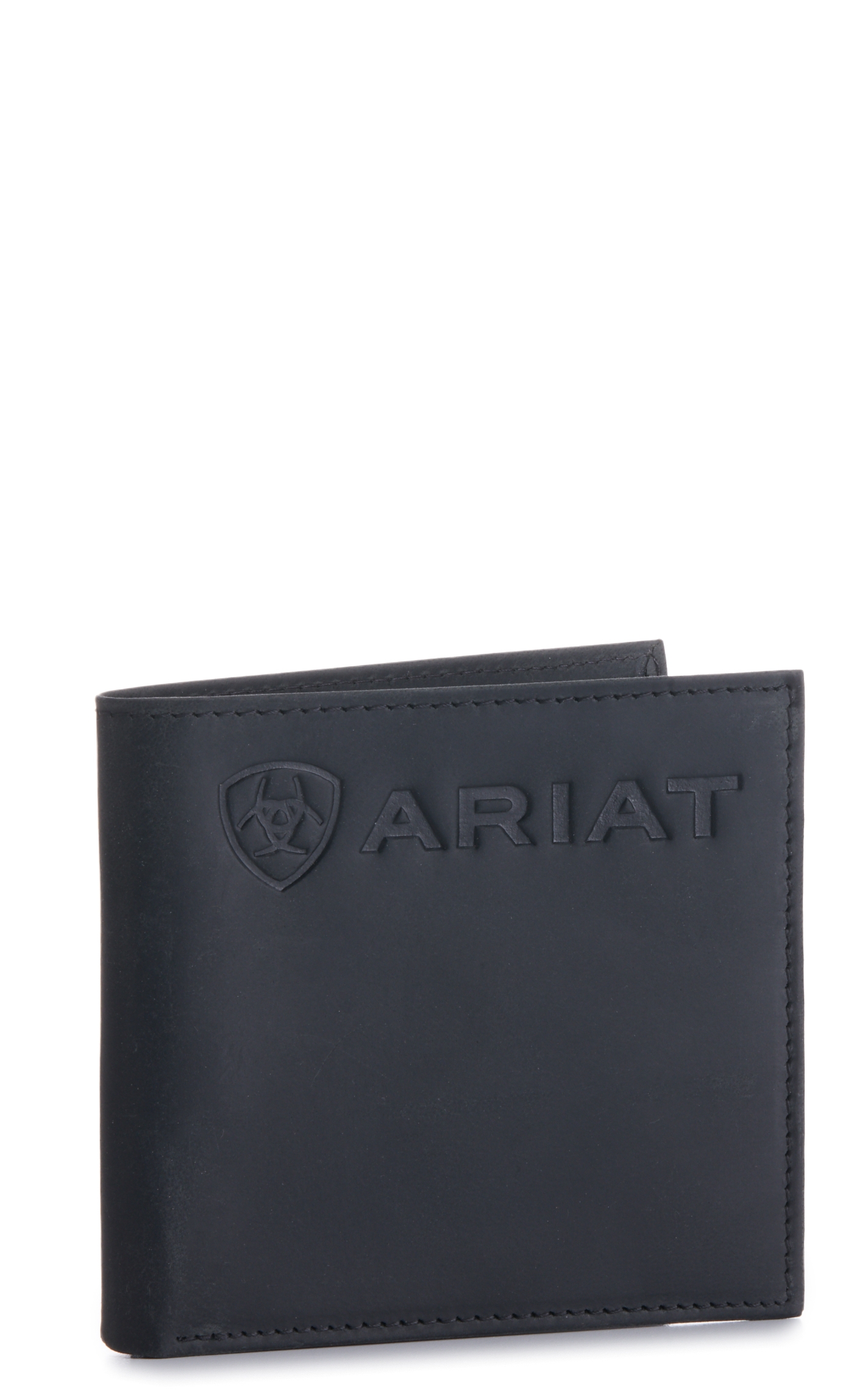 Ariat Men's Black Embossed Logo Bifold Wallet - Image 1