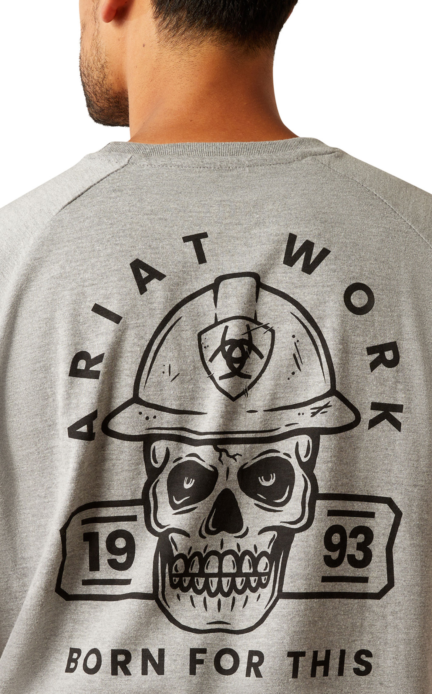 Ariat Rebar Men's Gray Born for This Logo Graphic Work T-Shirt - Image 4