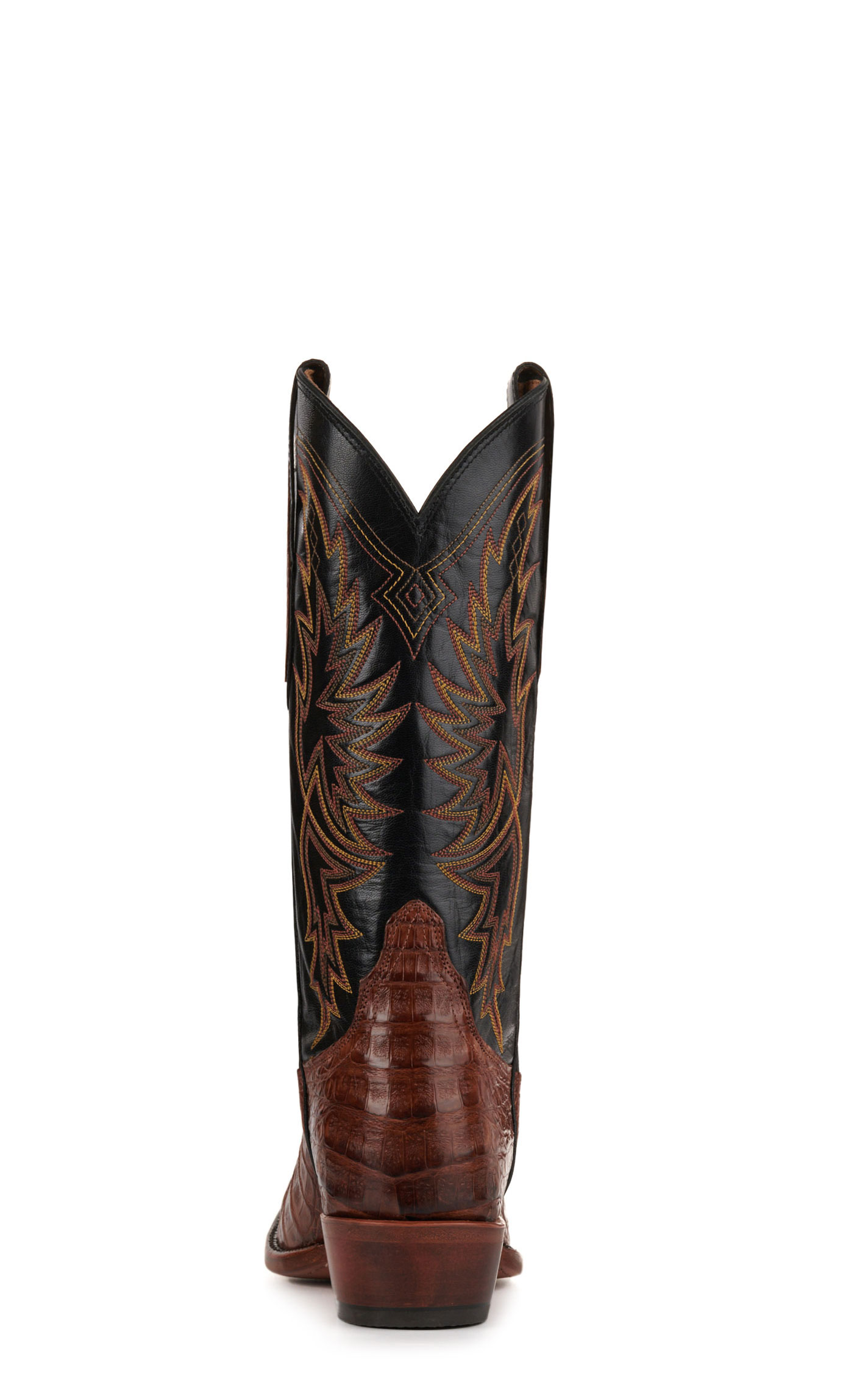 Tony Lama Men's Black and Brown Caiman Belly Punchy Square Toe Exotic Cowboy Boots - Cavender's Exclusive - Image 1