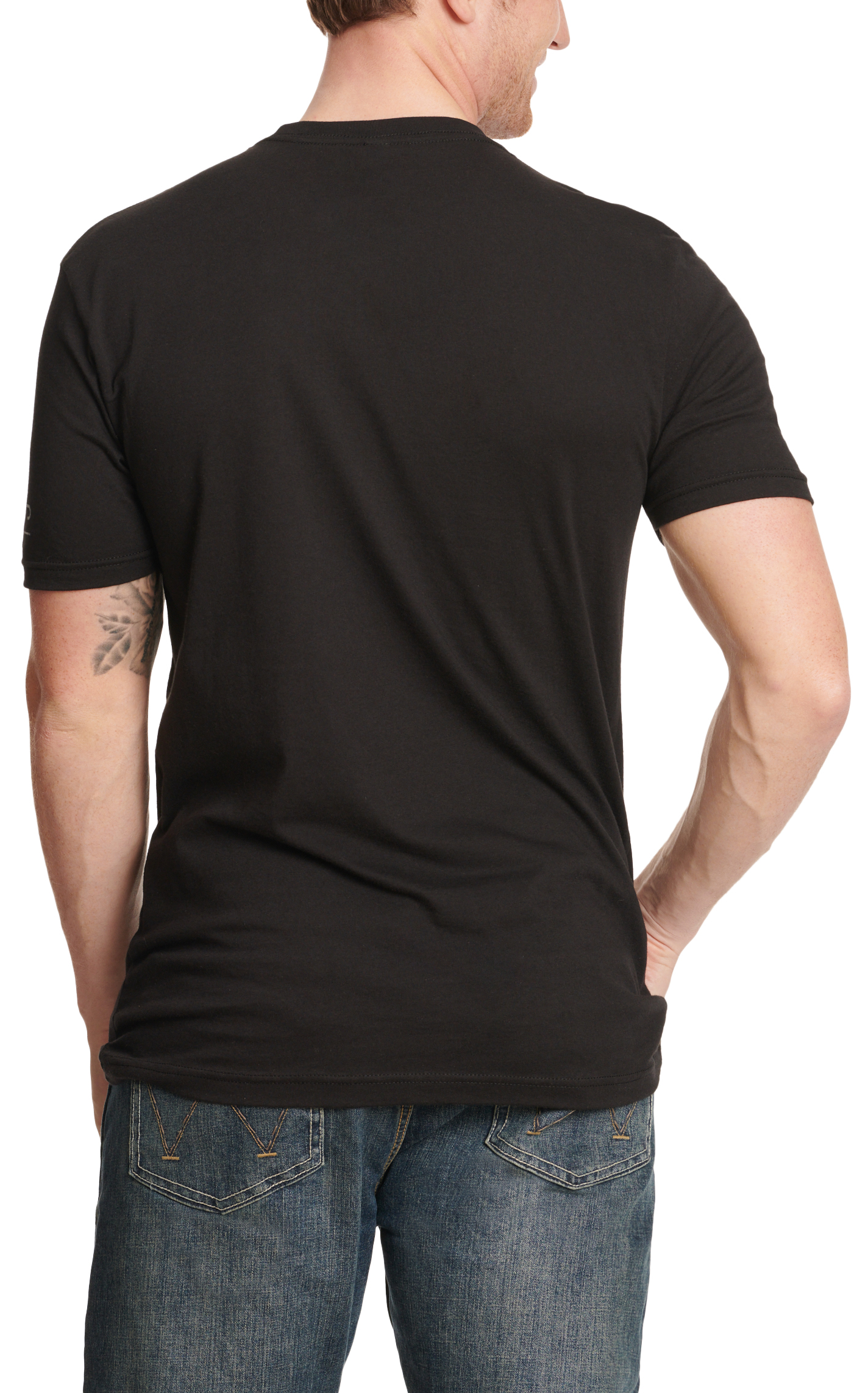 Lazy J Men's Black & Lazy 1915-Flag Bull Logo Graphic T-Shirt - Image 1