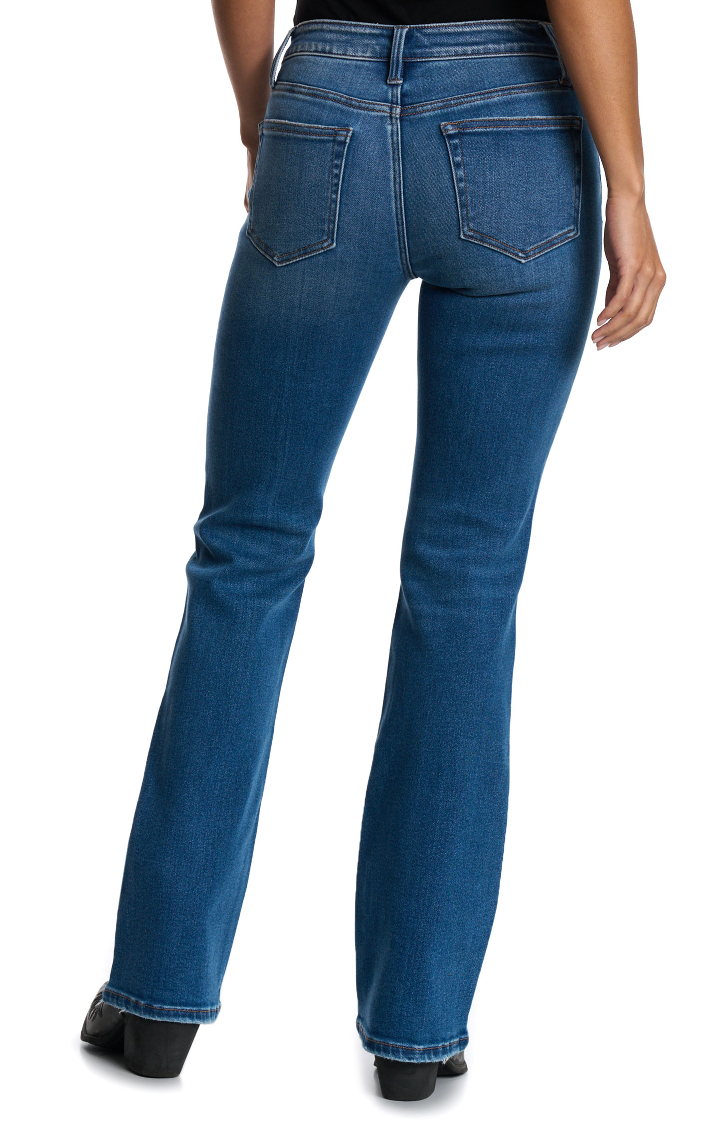 Vervet Women's Medium Wash Low Rise Boot Cut Jeans - Image 1