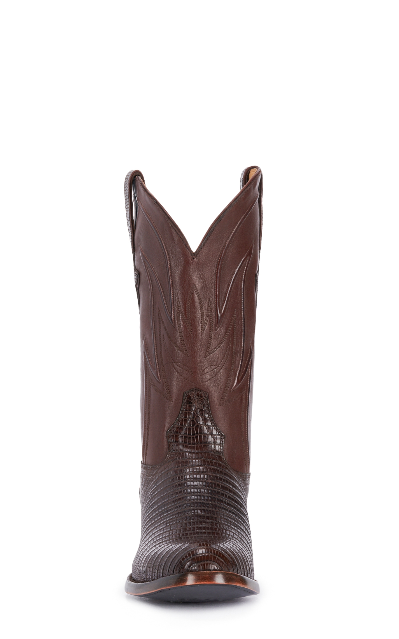 JRC & Sons Men's James Teju Lizard Round Toe Exotic Cowboy Boot in Chocolate Brown - Image 1