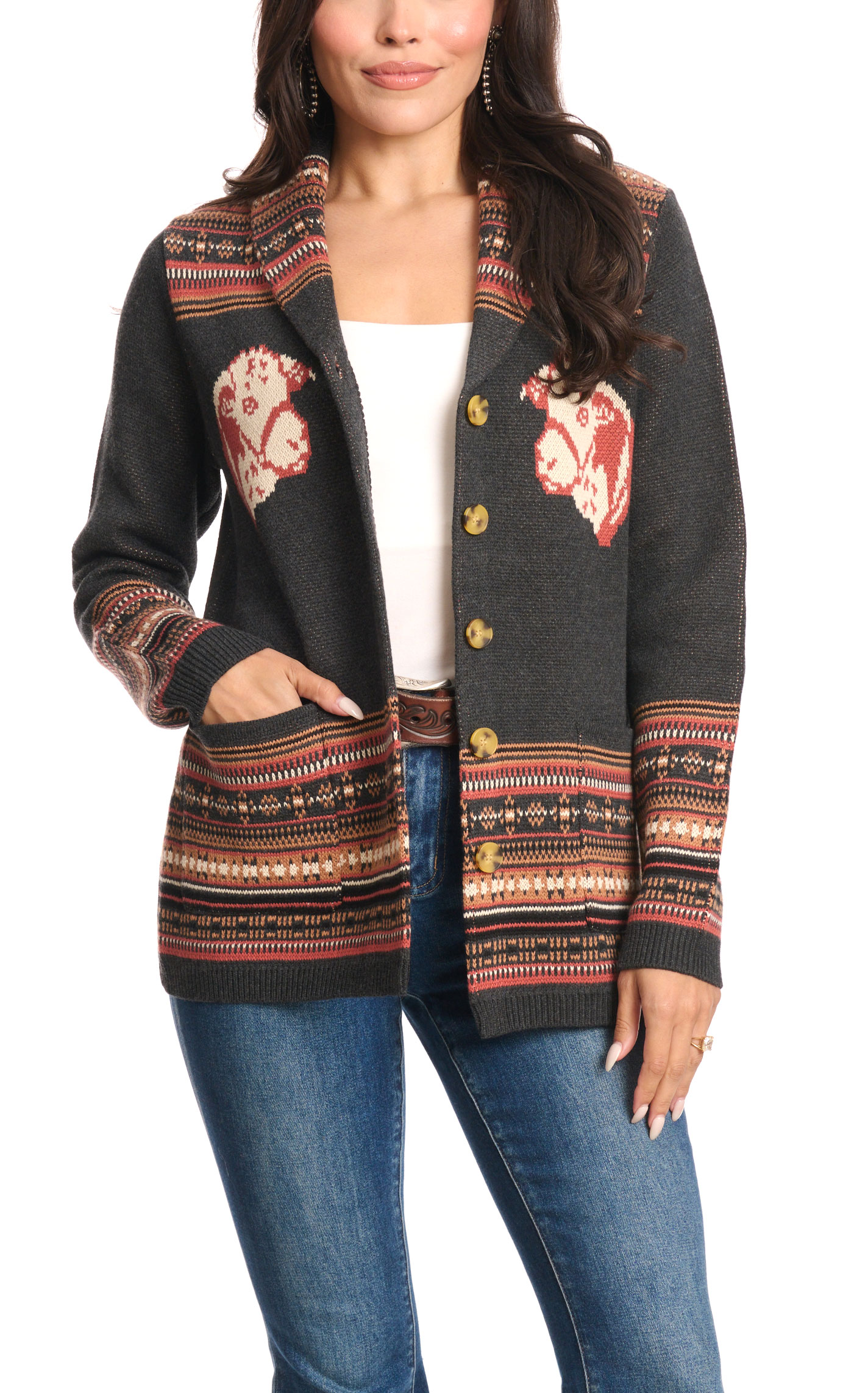 Cotton & Rye Women's Dark Charcoal Hereford Cardigan - Image 1