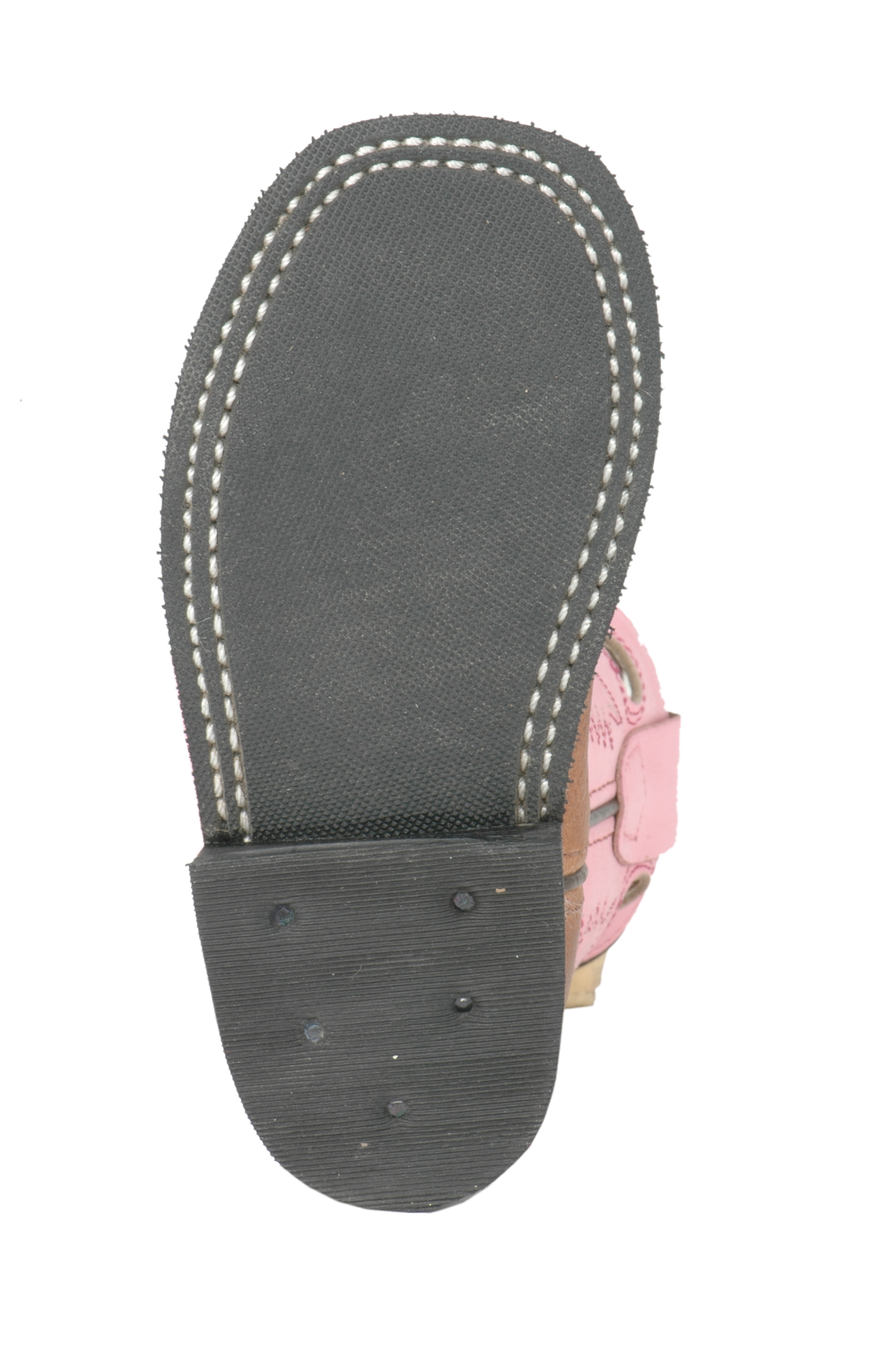Old West Toddler Distressed Brown and Pink Corona Calf Square Toe Cowboy Boot - Image 1