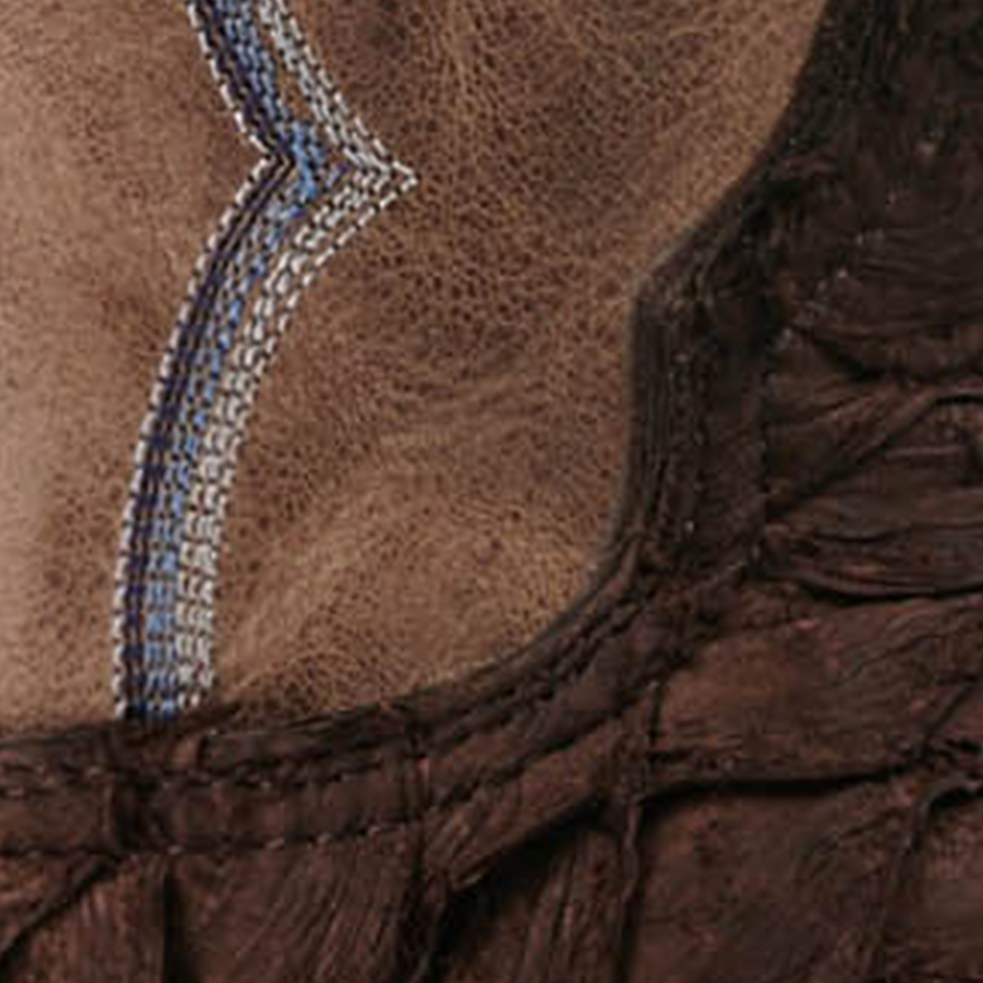 Cavender's Men's Chocolate Pirarucu and Orix Tan Cowhide Wide Square Toe Exotic Cowboy Boots - Image 1