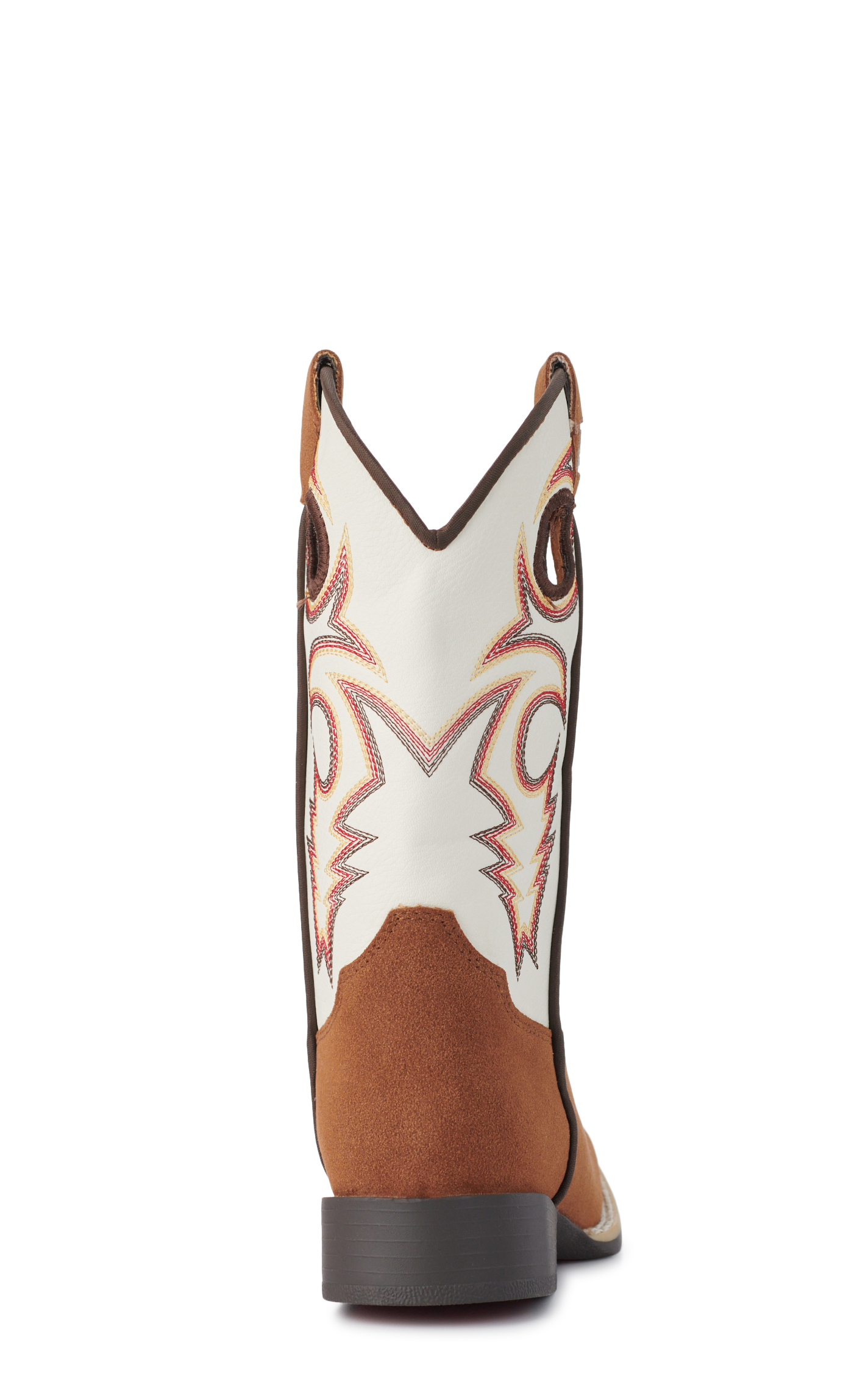 Twister Boys Trey White and Brown Roughout Wide Square Toe Cowboy Boots - Image 1
