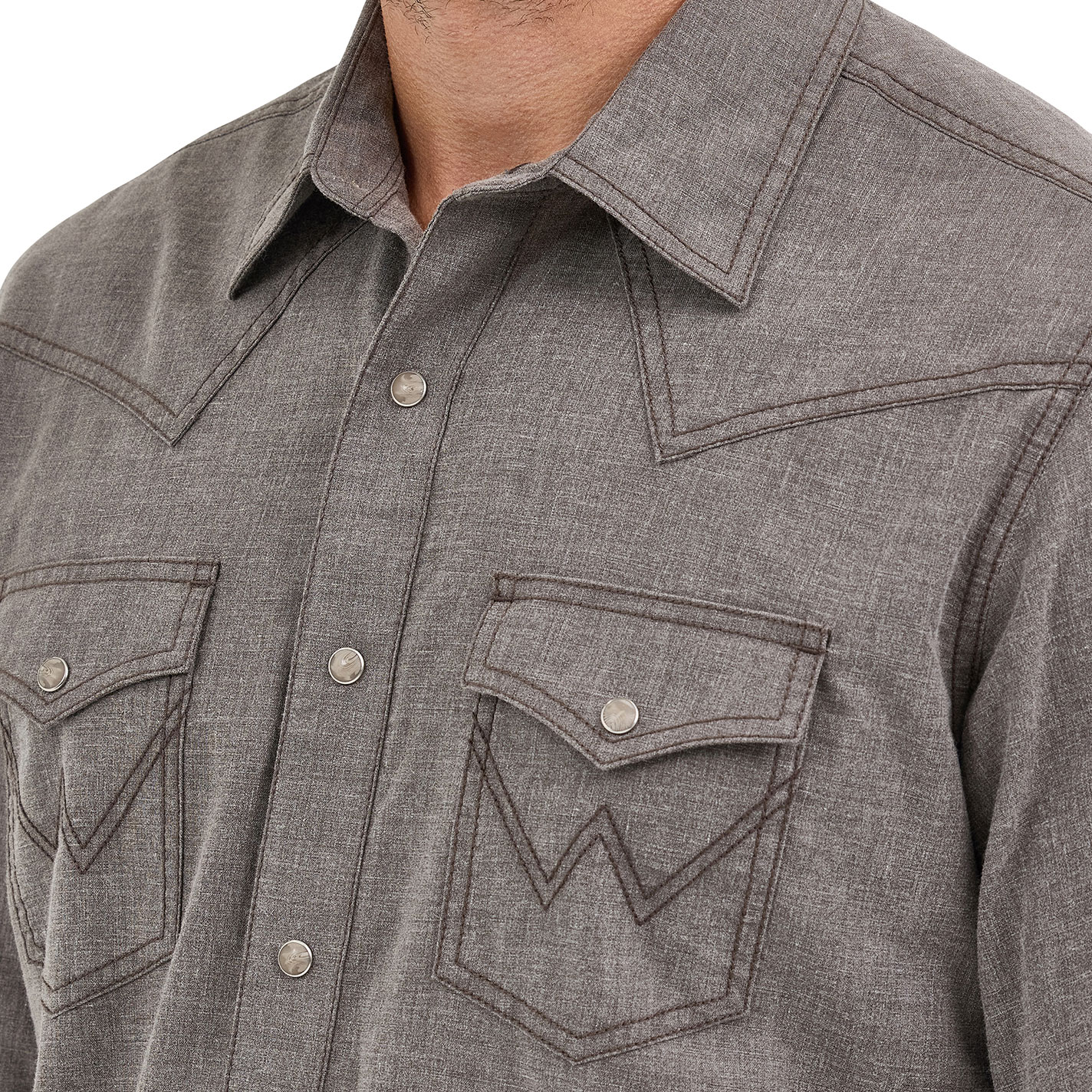 Wrangler Retro Men's Heather Brown Western Shirt - Image 1