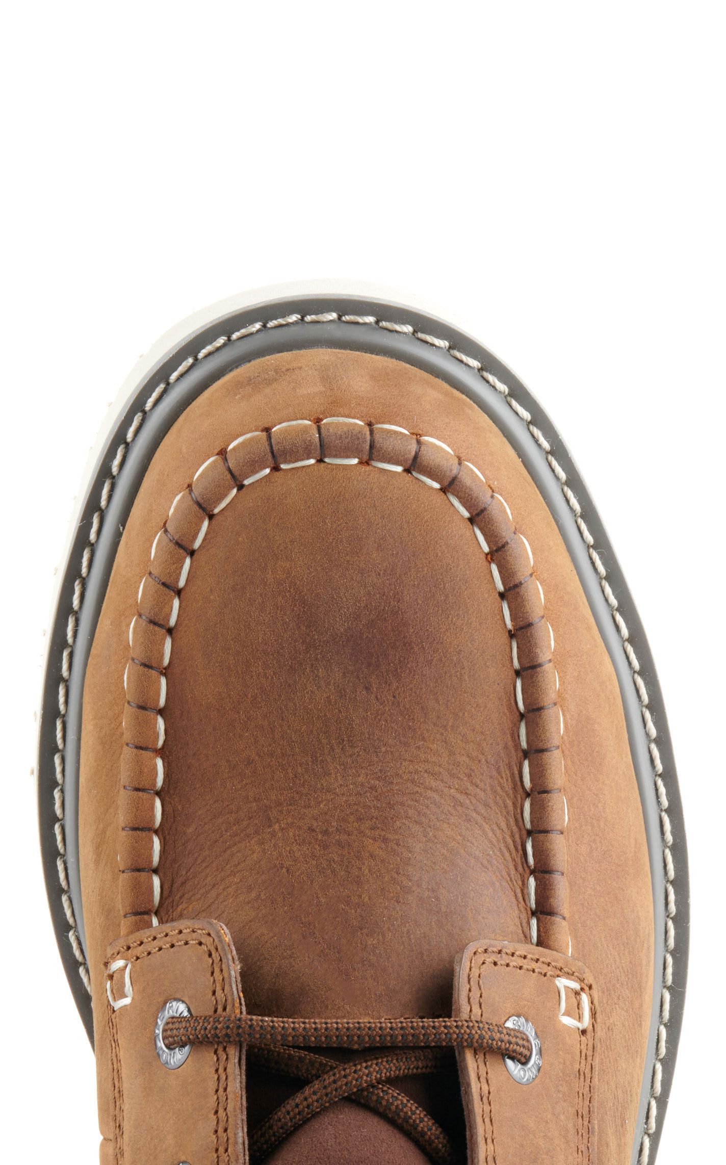 Wolverine Men's Tradesman Sudan Brown Waterproof Moc Toe Wedge Work Boots - Image 7