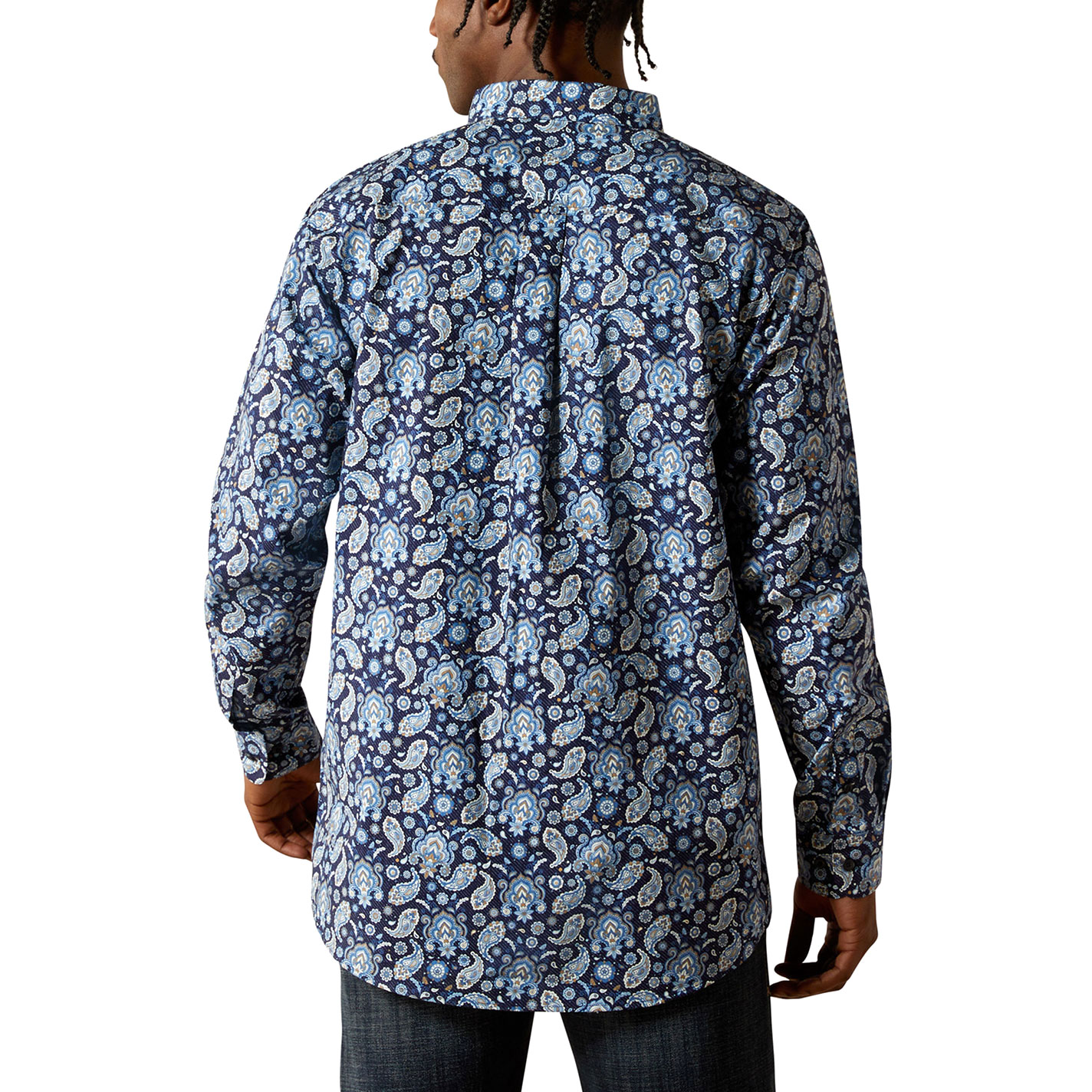 Ariat Men's Midnight Blue Paisley Print Western Shirt - Image 1
