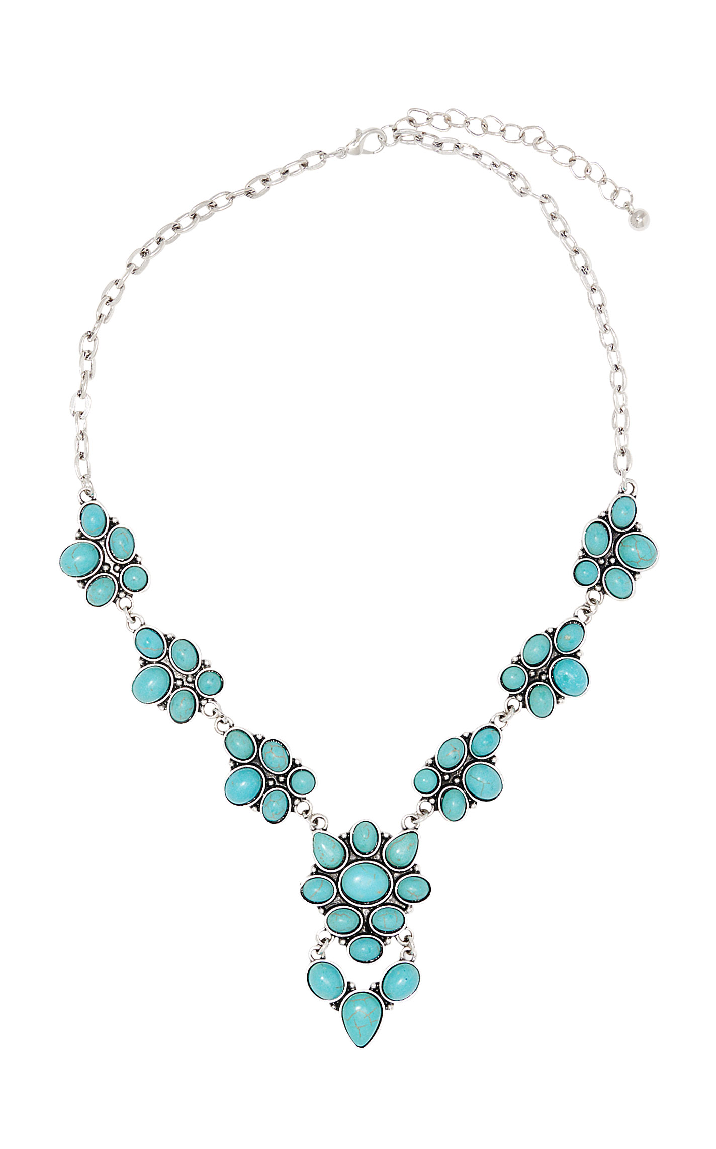 Southern Grace Turquoise & Silver Concho Statement Necklace - Image 2