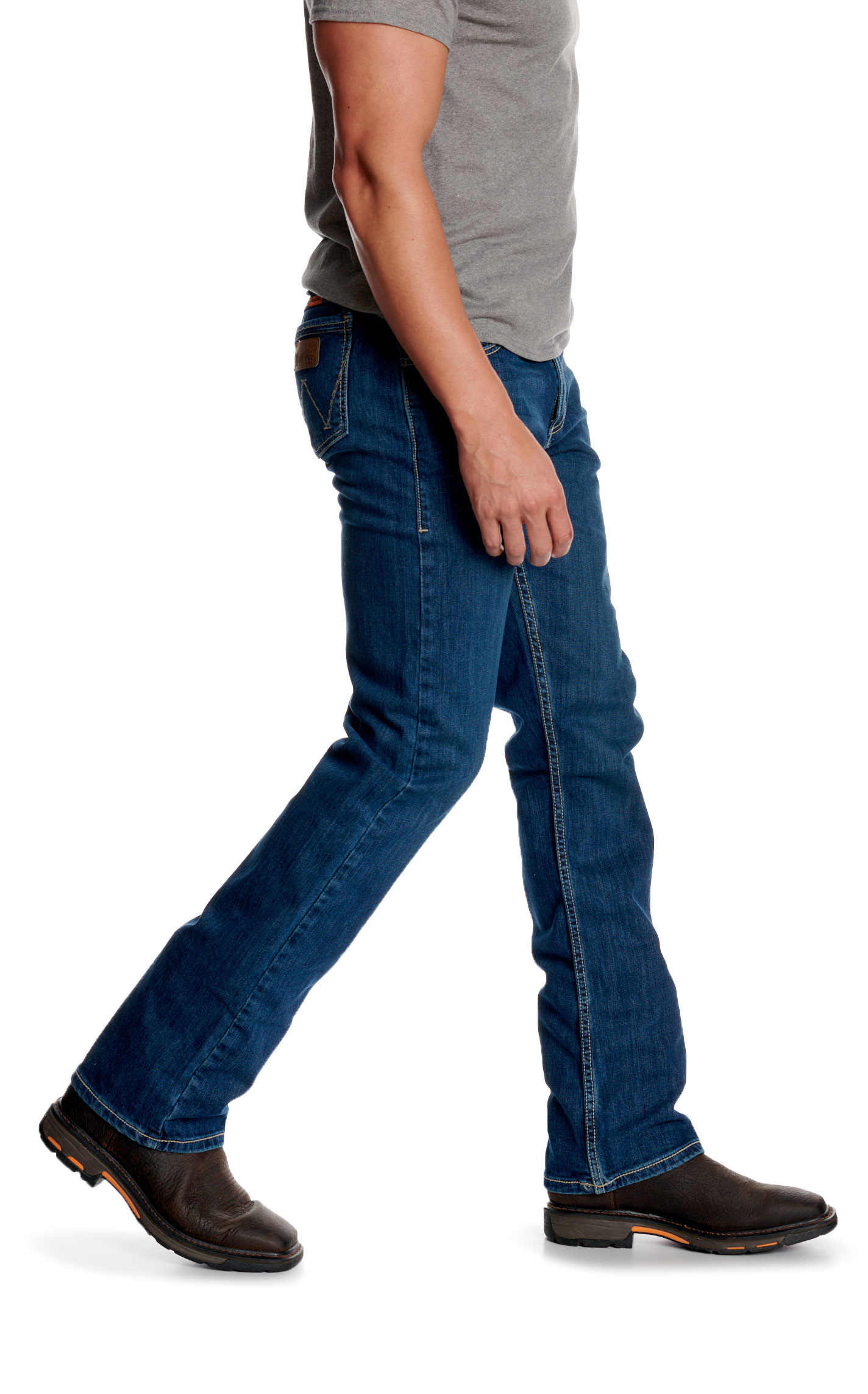 Wrangler Men’s FR Retro Dark Wash Slim Fit Boot Cut Jeans - Image 1