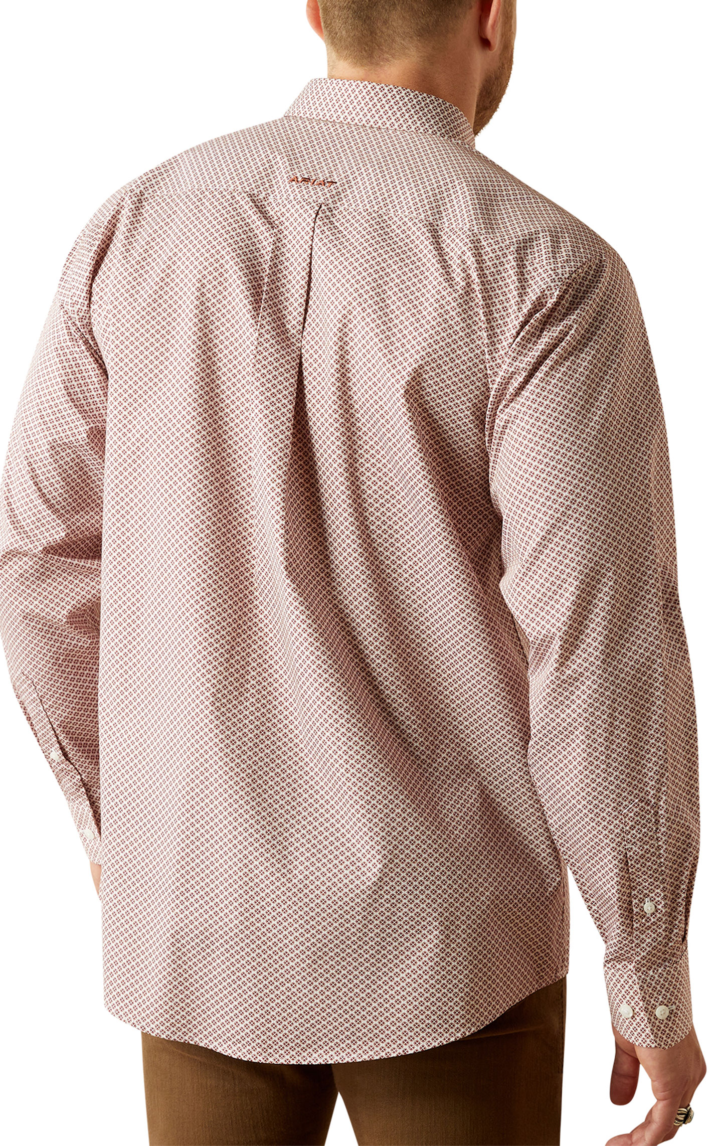 Ariat Men's Avery Brick & White Geo Print Western Shirt - Image 1