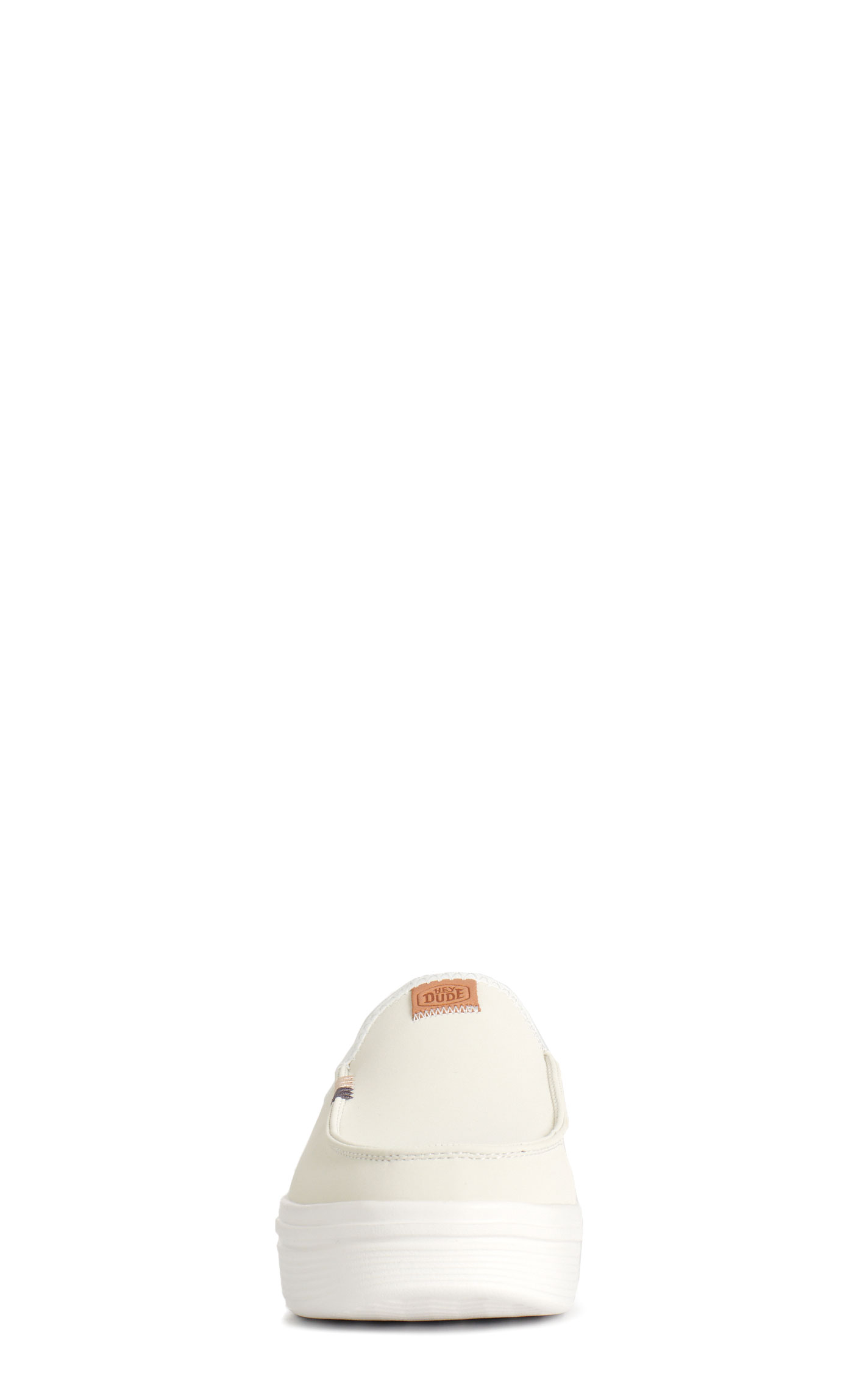 Hey Dude Women's Austin Lift White Faux Leather Moc Toe Casual Shoe - Image 1