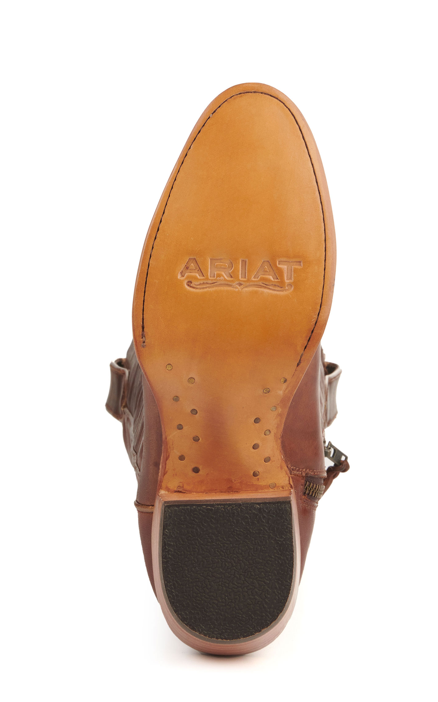 Ariat Women's Saylor Brown with Gold Inlay StretchFit R-Toe Cowboy Boots - Image 1