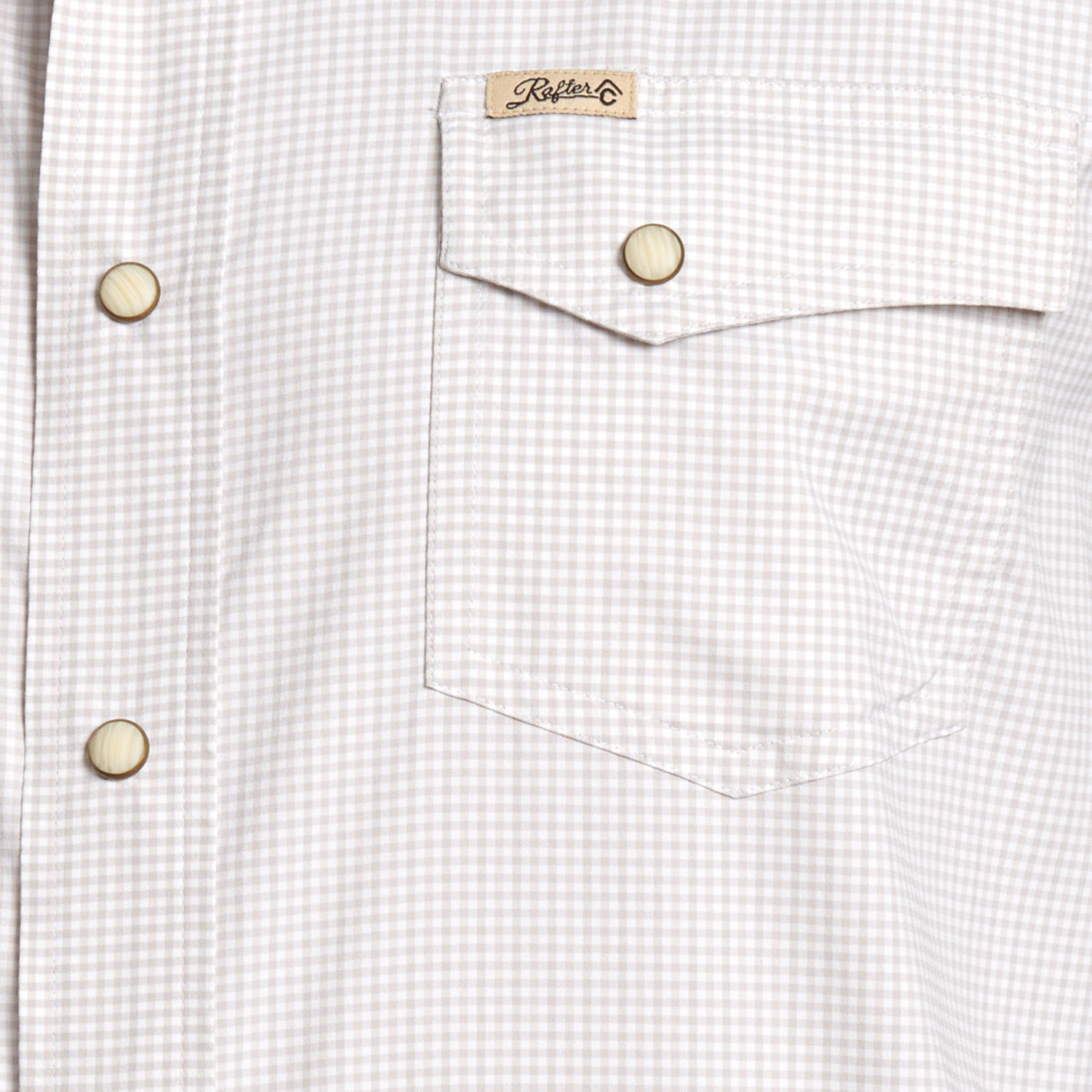 Rafter C Men's Khaki Gingham Shirt - Image 1