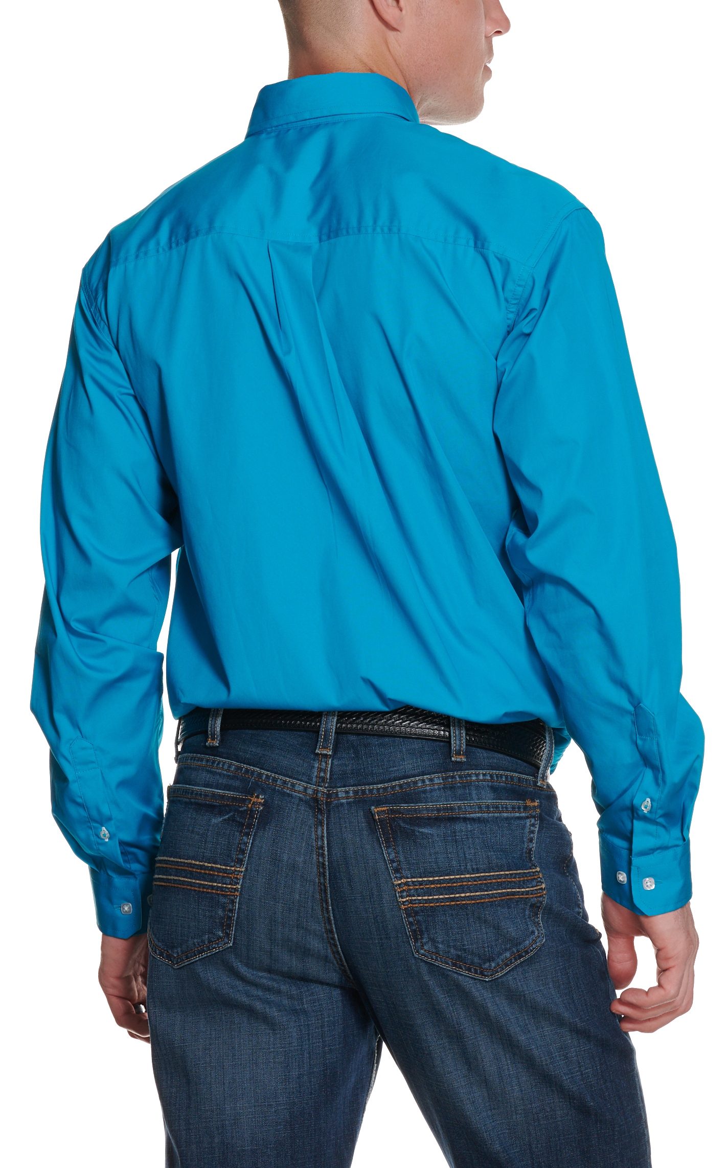 Cinch Men's Solid Turquoise Long Sleeve Western Shirt - Image 1
