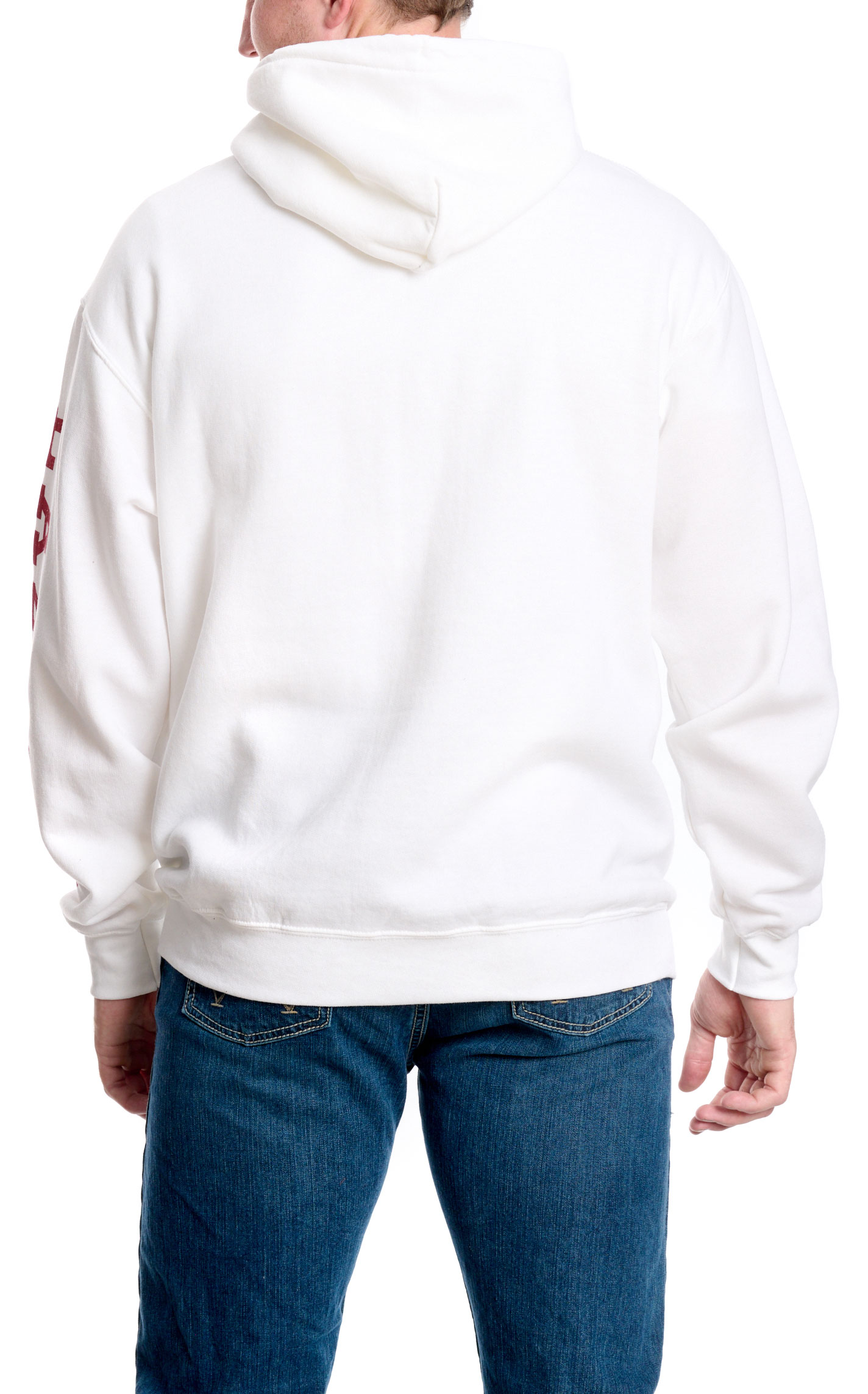 Lazy J Men's White & Red Logo Graphic Hoodie - Image 1
