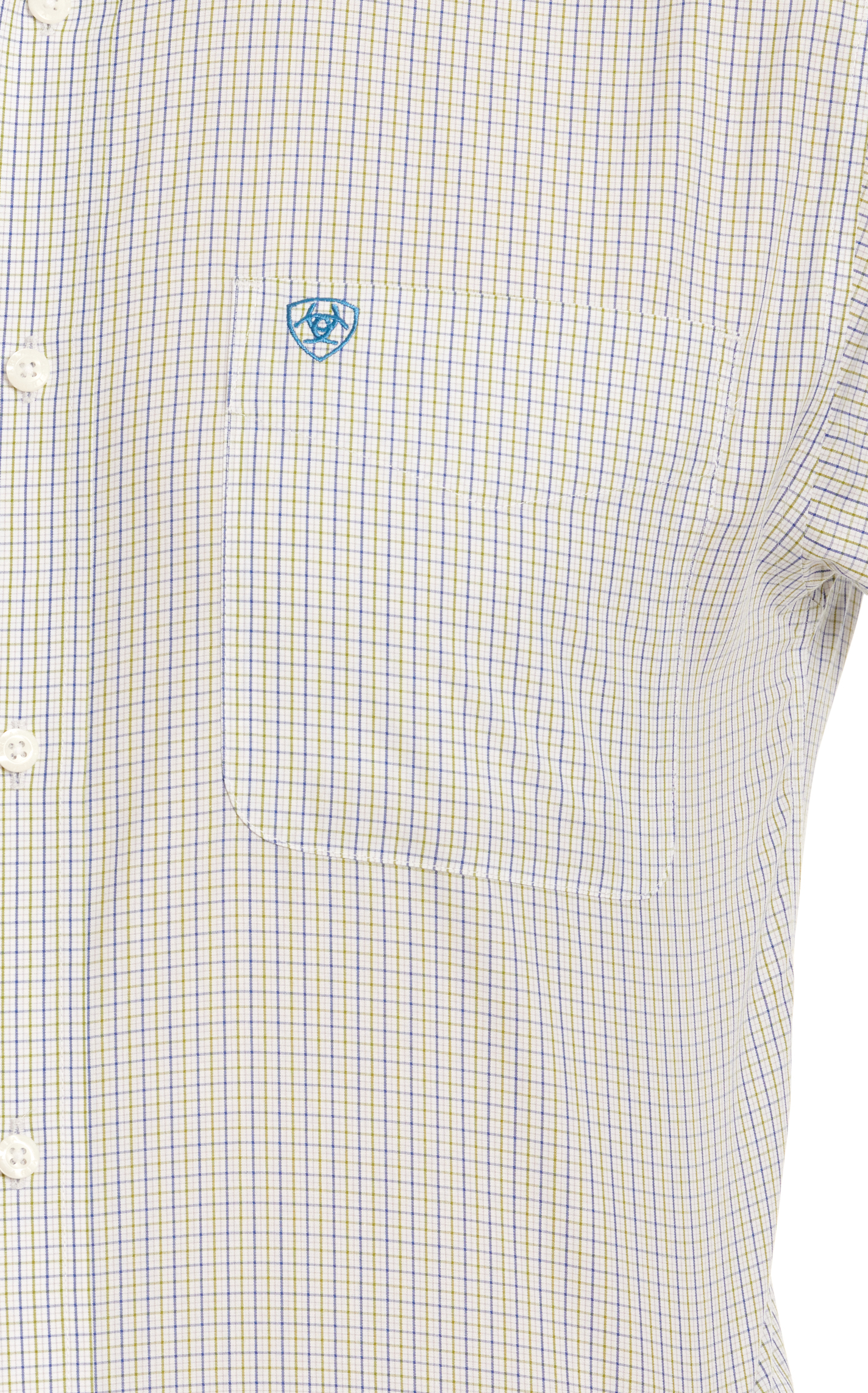 Ariat Men's Kaeden Navy & Spring Green Mini Plaid Western Shirt - Image 1