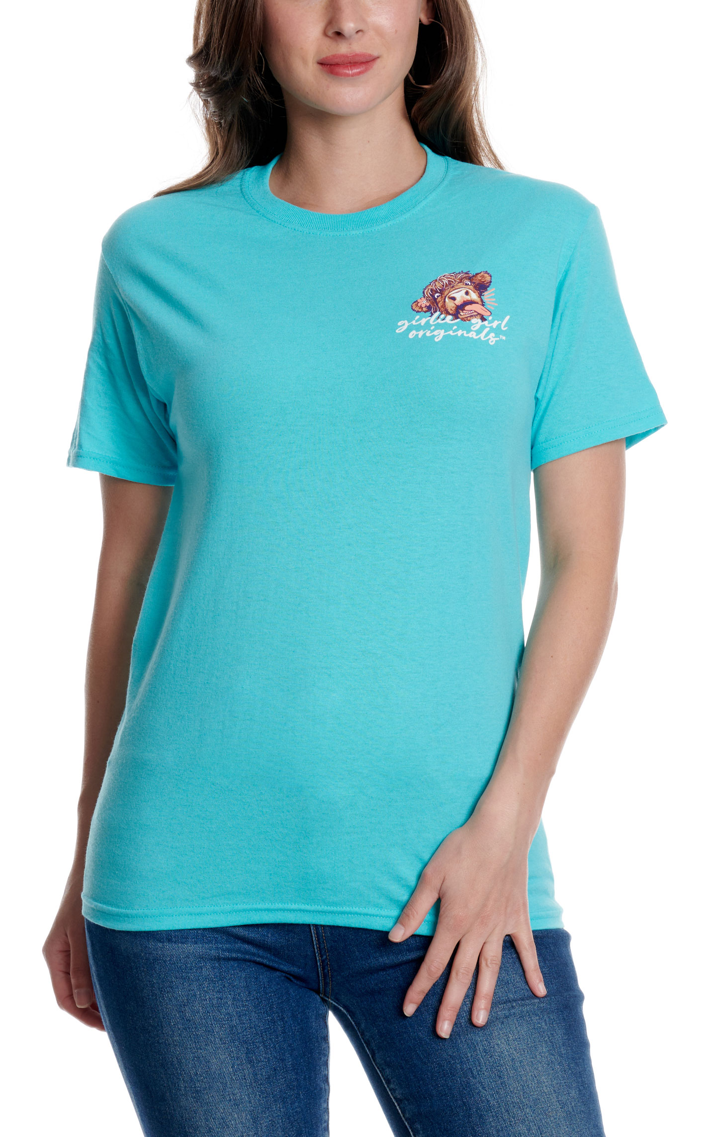 Girlie Girl Women's Push Buttons Scuba Blue Graphic T-Shirt - Image 3