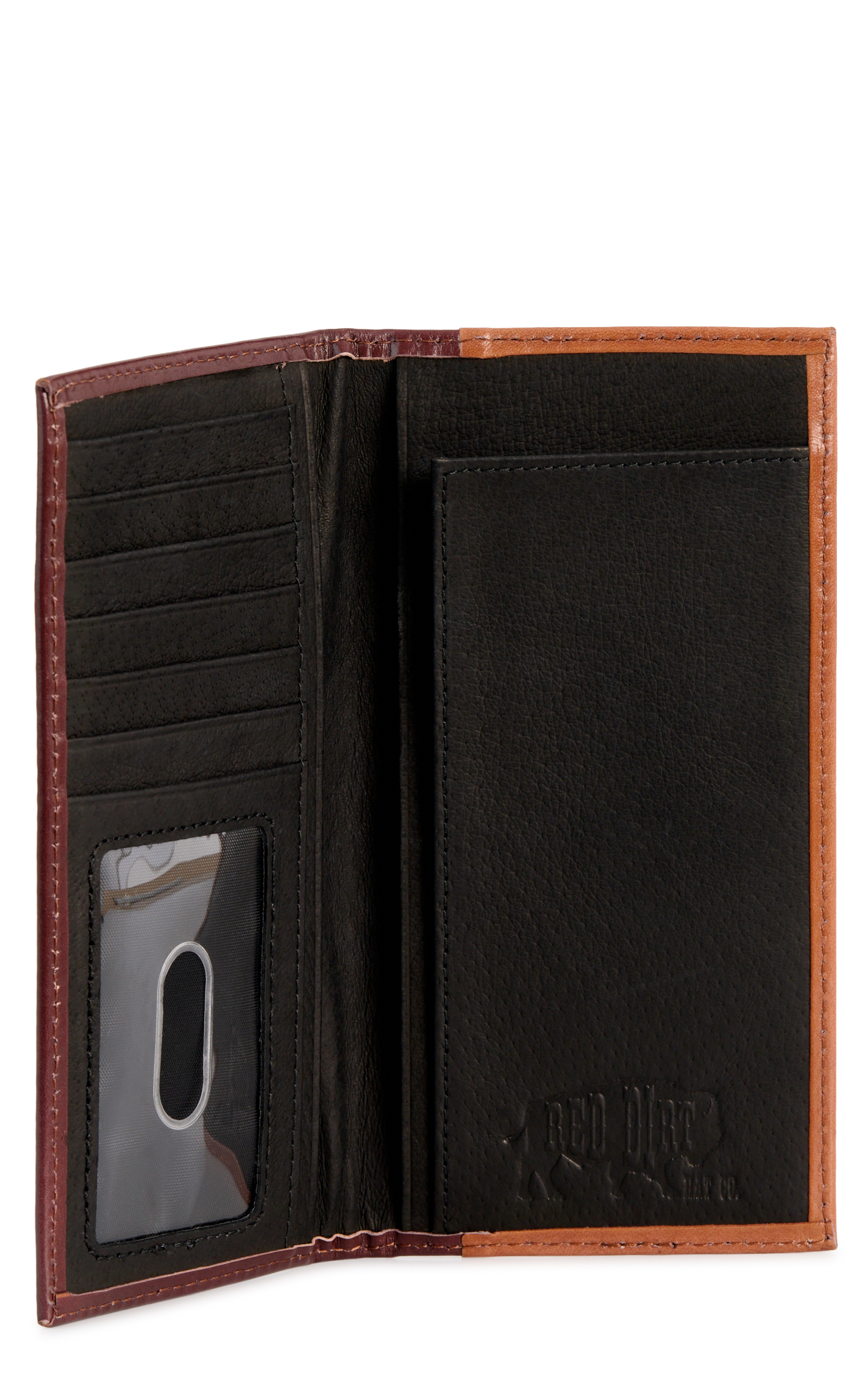 Red Dirt Hat Co. Coffee Leather Floral Tool Royal Blue Underlay Rodeo Wallet - Image 1