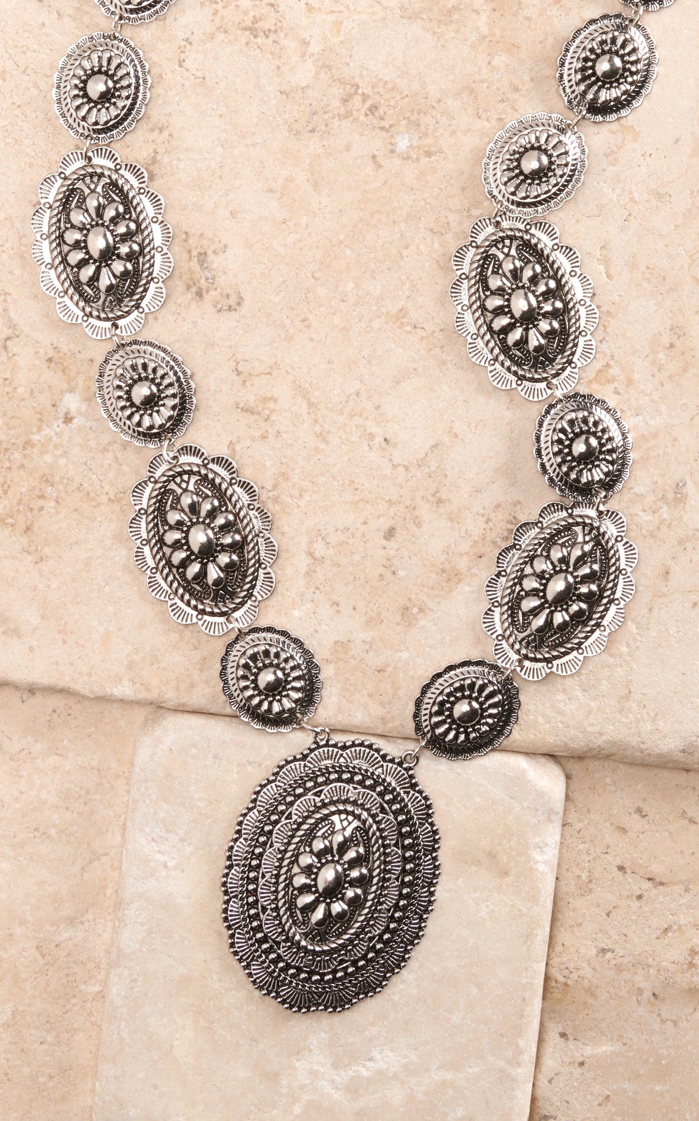 Cowgirl Confetti Dynamite Silver Concho Pendant Necklace - Image 1