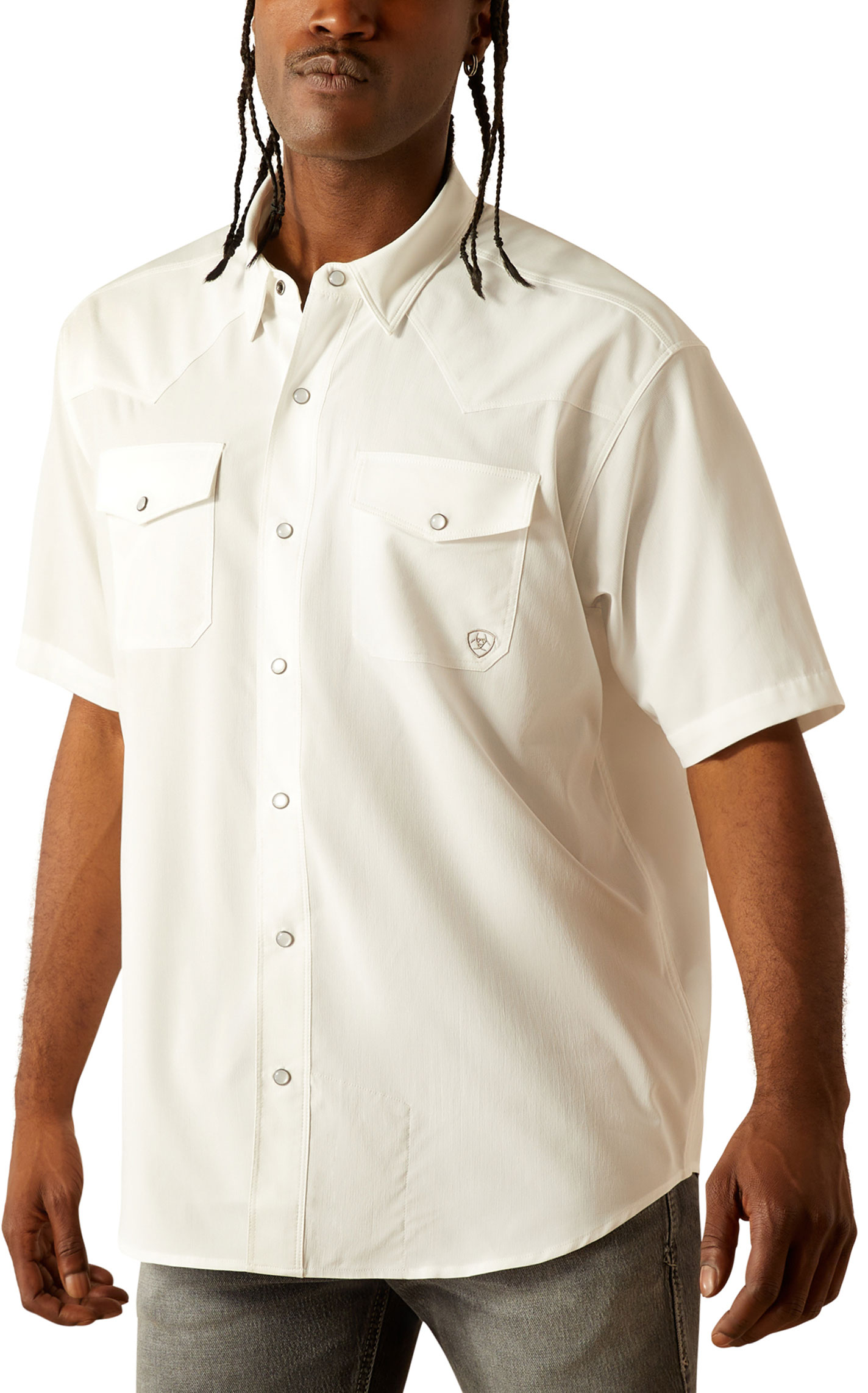 Ariat VentTek Solid White Western Shirt - Image 1
