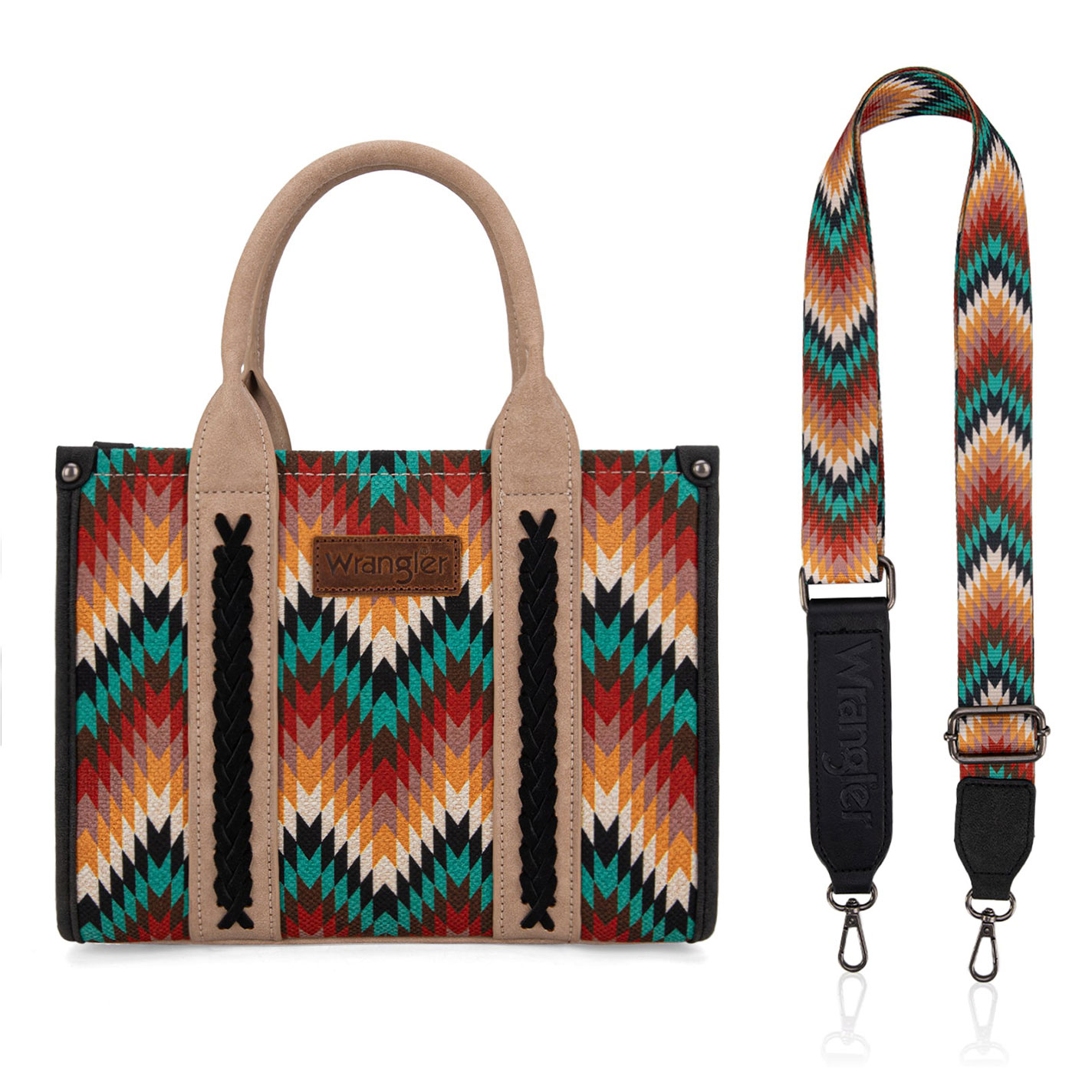 Wrangler Bold Aztec Print Crossbody Tote Bag - Image 1