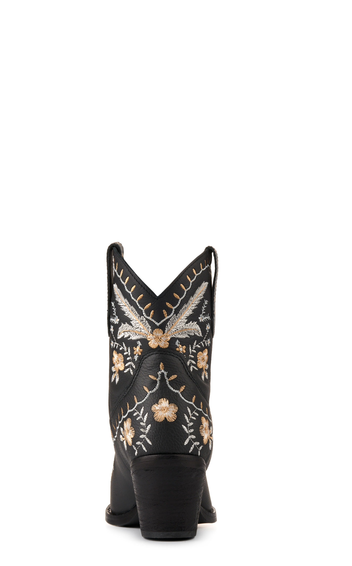 Dingo Women's Primrose Black with Floral Embroidery Snip Toe Booties - Image 1