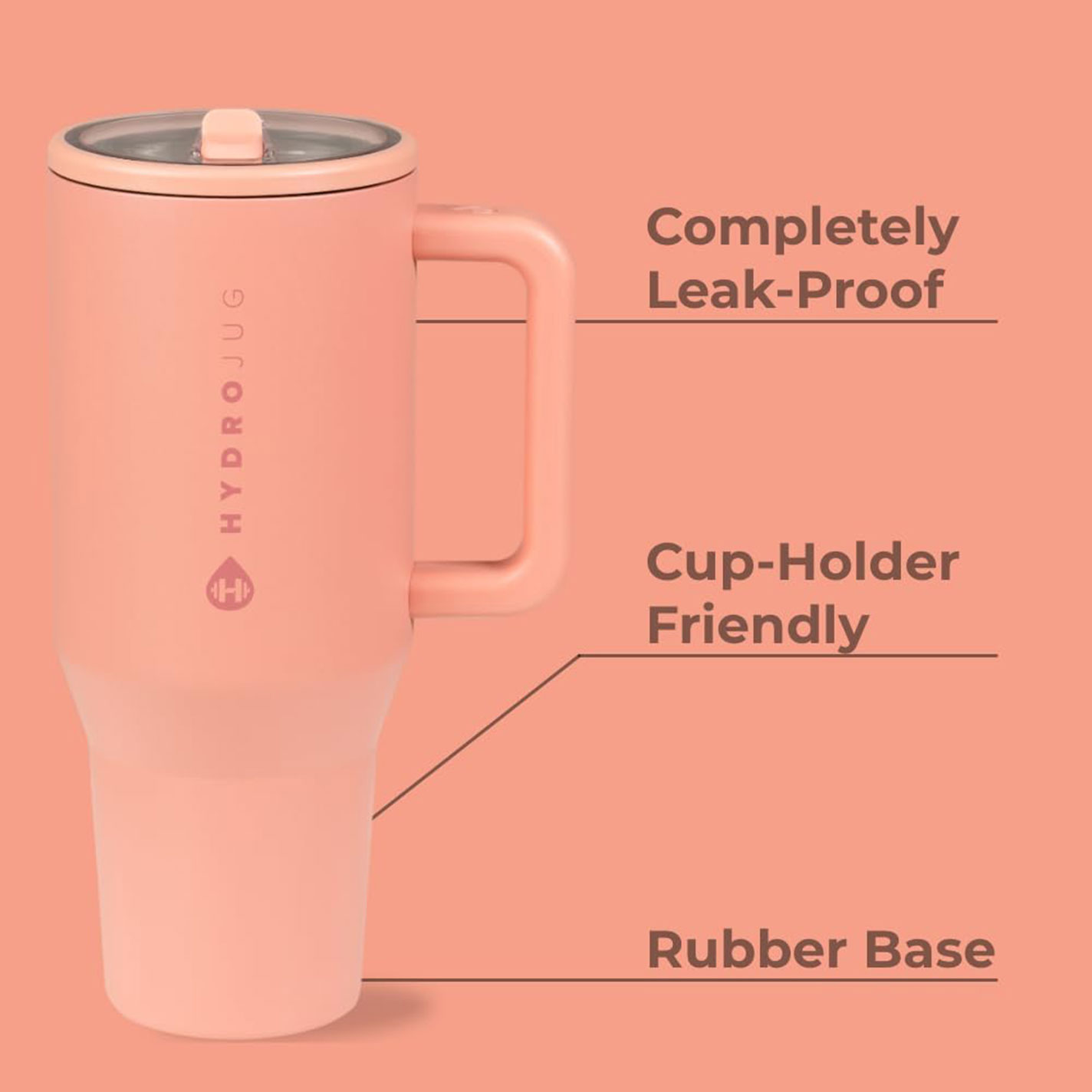 HydroJug Dahlia Peach 40 oz Traveler Mug  - Image 1