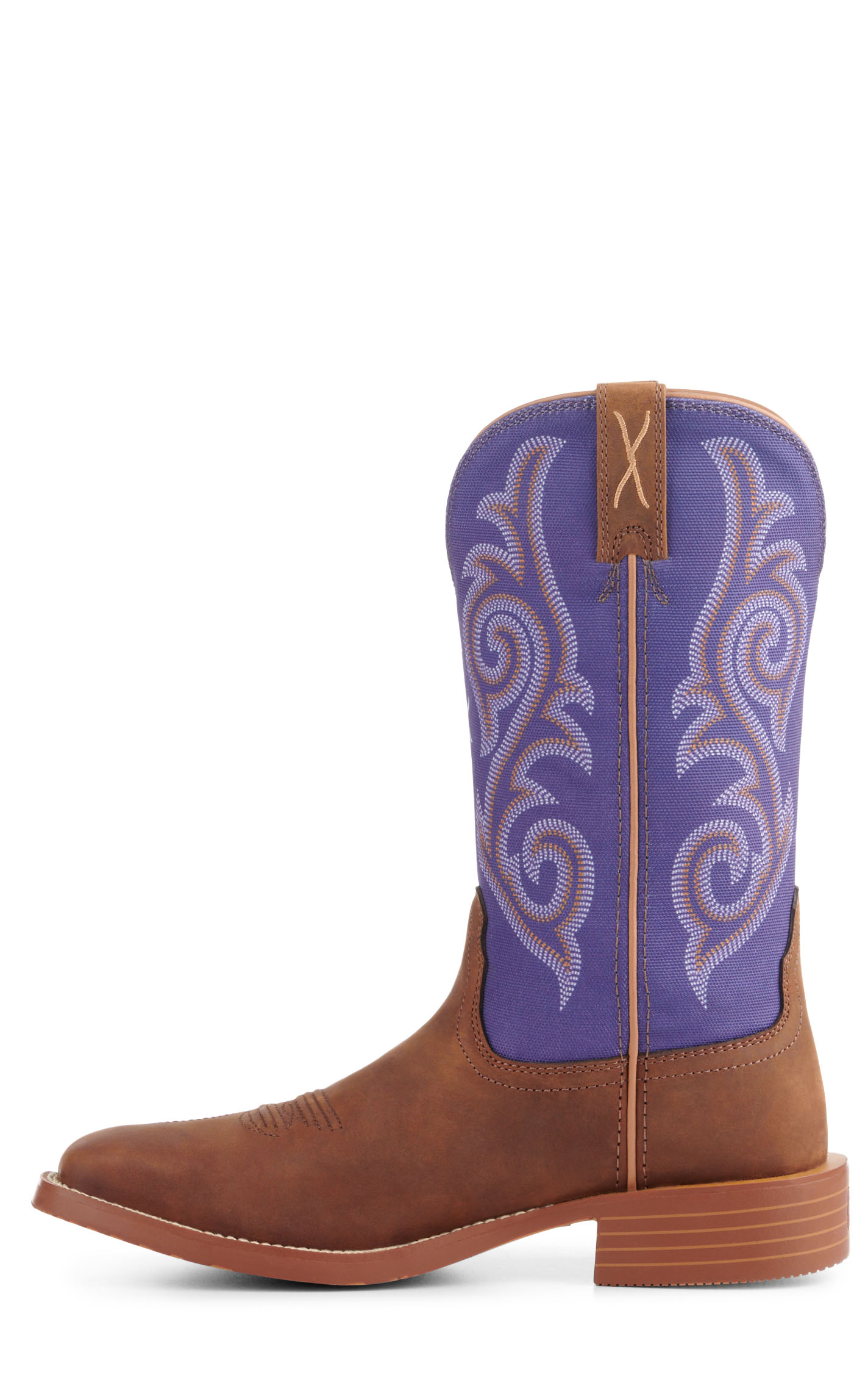 Twisted X Women’s Distressed Saddle and Iris Tech X Wide Square Toe Cowboy Boots - Image 1