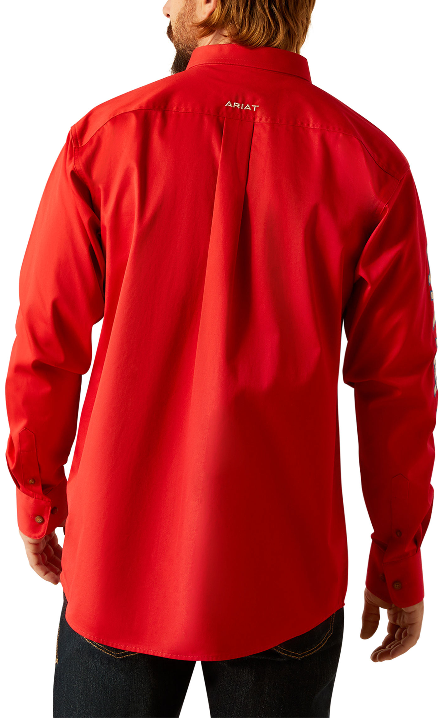 Ariat Men's Team Red Logo Embroidery Western Shirt - Image 1