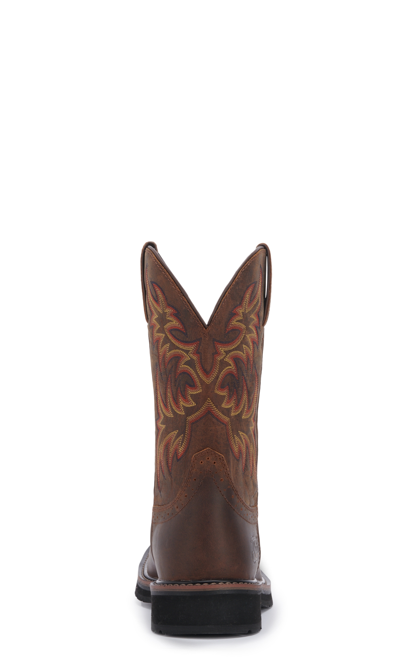 Justin Men's Stampede Driller Dark Brown Square Toe Work Boot - Image 1