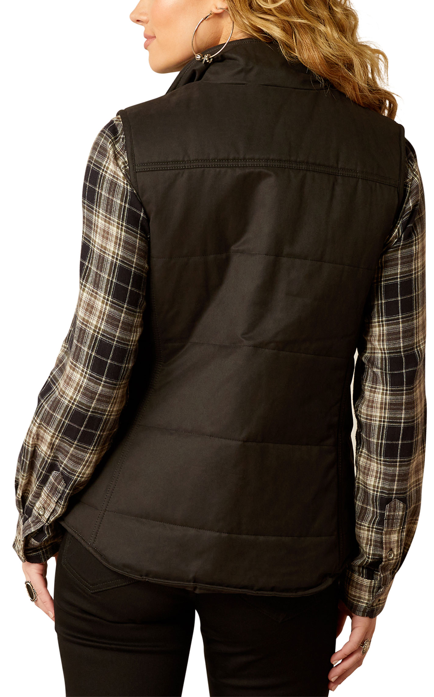 Ariat Women's Grizzly Black Quilted Vest - Image 1