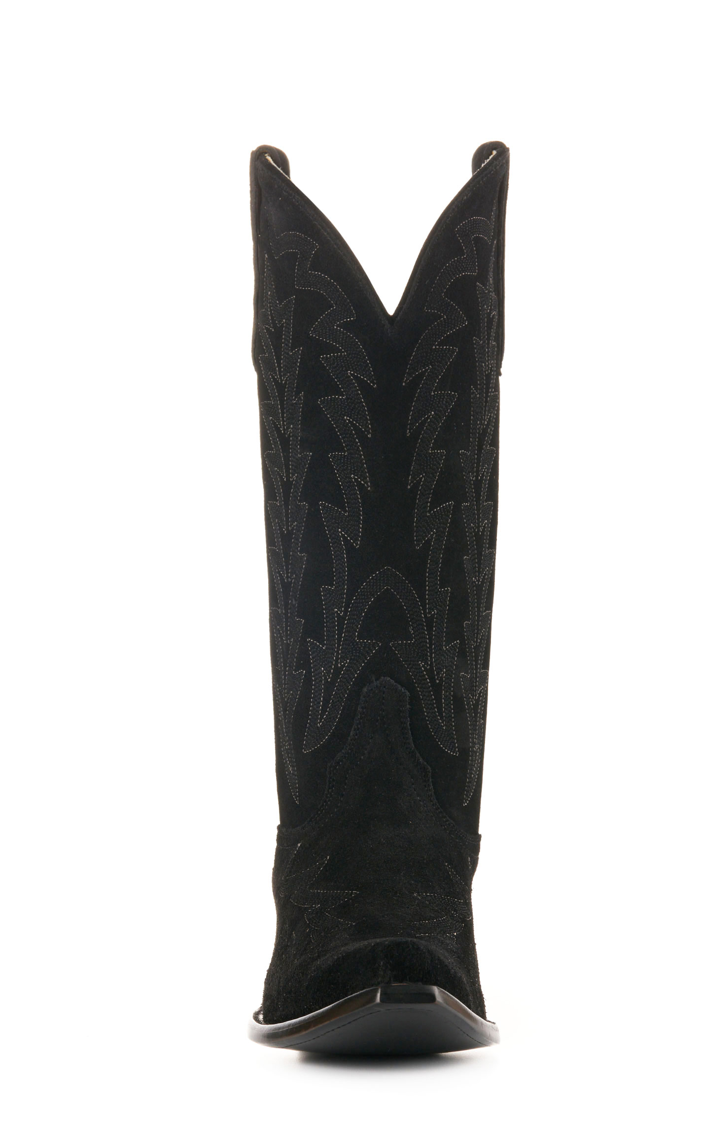 JRC & Sons Women’s McClain Black Water-Resistant Suede Snip Toe Tall Cowboy Boots - Image 1