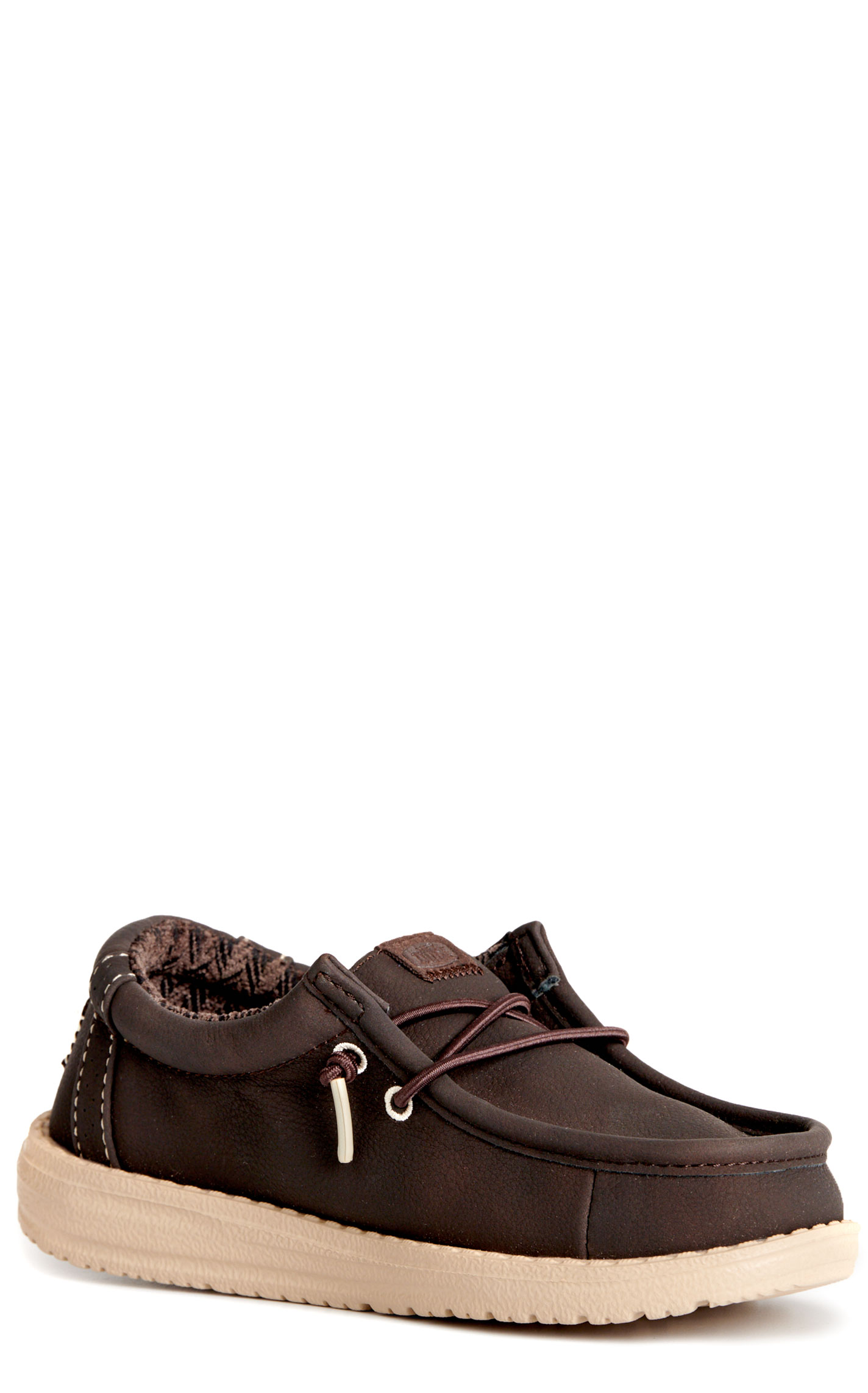 Hey Dude Boy's Wally Brown Lace Moc Toe Casual Shoes - Image 1