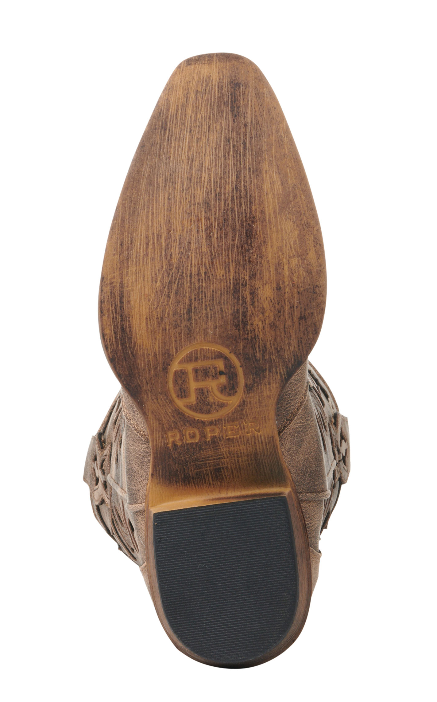 Roper Women's Riley Glitz Brown with Copper Glitter Inlay Snip Toe Cowboy Boots - Image 1
