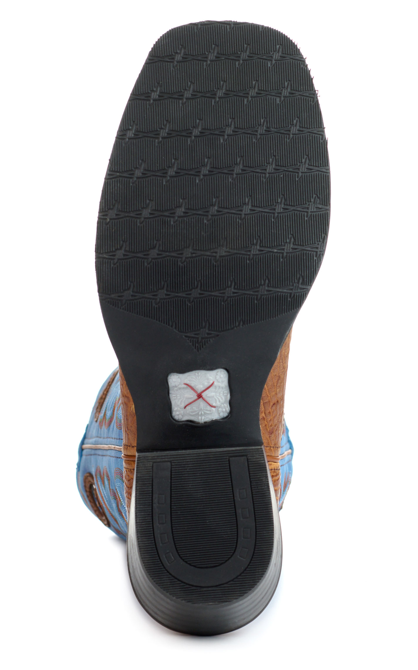 Twisted X Men's Electric Blue and Ginger Wide Square Toe Buckaroo Cowboy Boots - Image 1