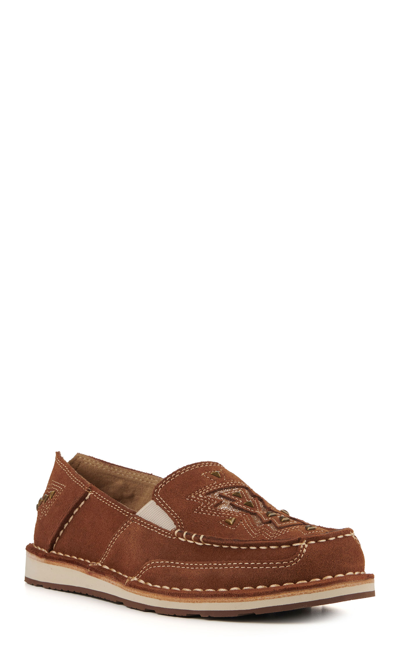Ariat Women's Cruiser Ginger Suede with Gold Glitter Aztec Inlay Casual Shoes - Image 1