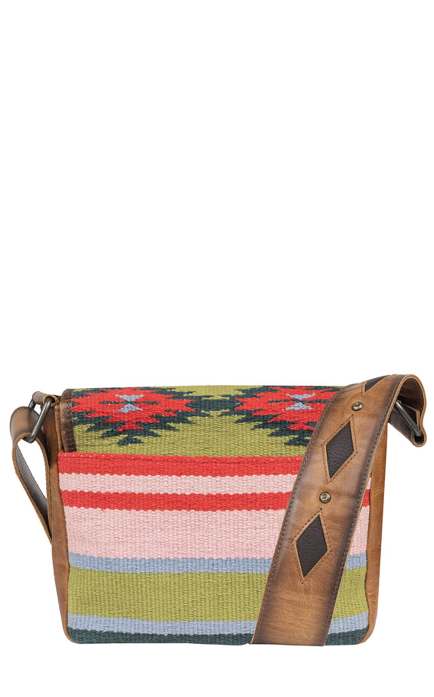 STS Ranchwear Green & Red Aztec Baja Dreams Della Crossbody Bag - Image 1