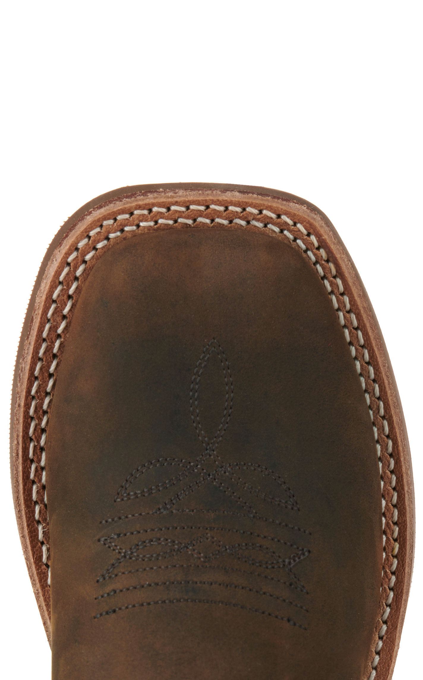 Old West Kids Brown and Burgundy Wide Square Toe Cowboy Boots - Image 1