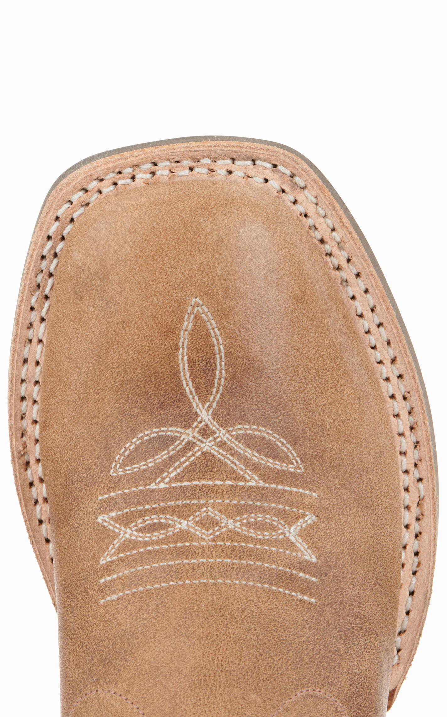 Old West Kids' Light Brown and Rainbow Crackle Wide Square Toe Cowboy Boots - Image 1