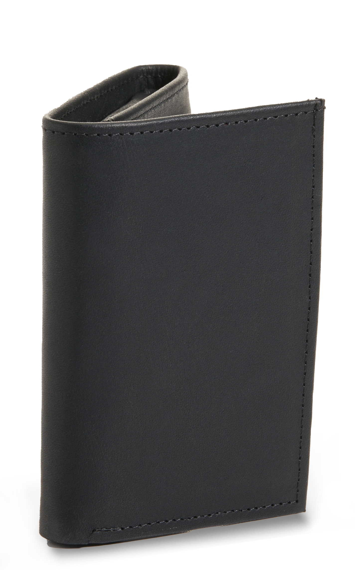 JRC & Sons Men's Black Ranch Hand Leather Trifold Wallet - Image 1