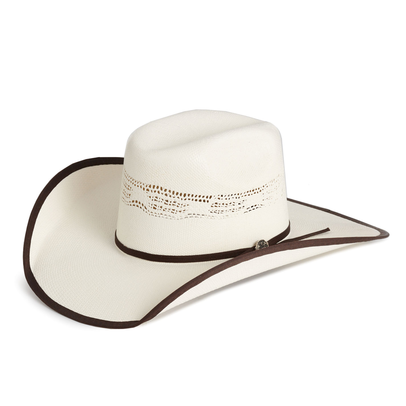Cavender's Kids' Ranch Collection Bangora Two Cord Vented Crown Bound Edge Straw Cowboy Hat - Image 1