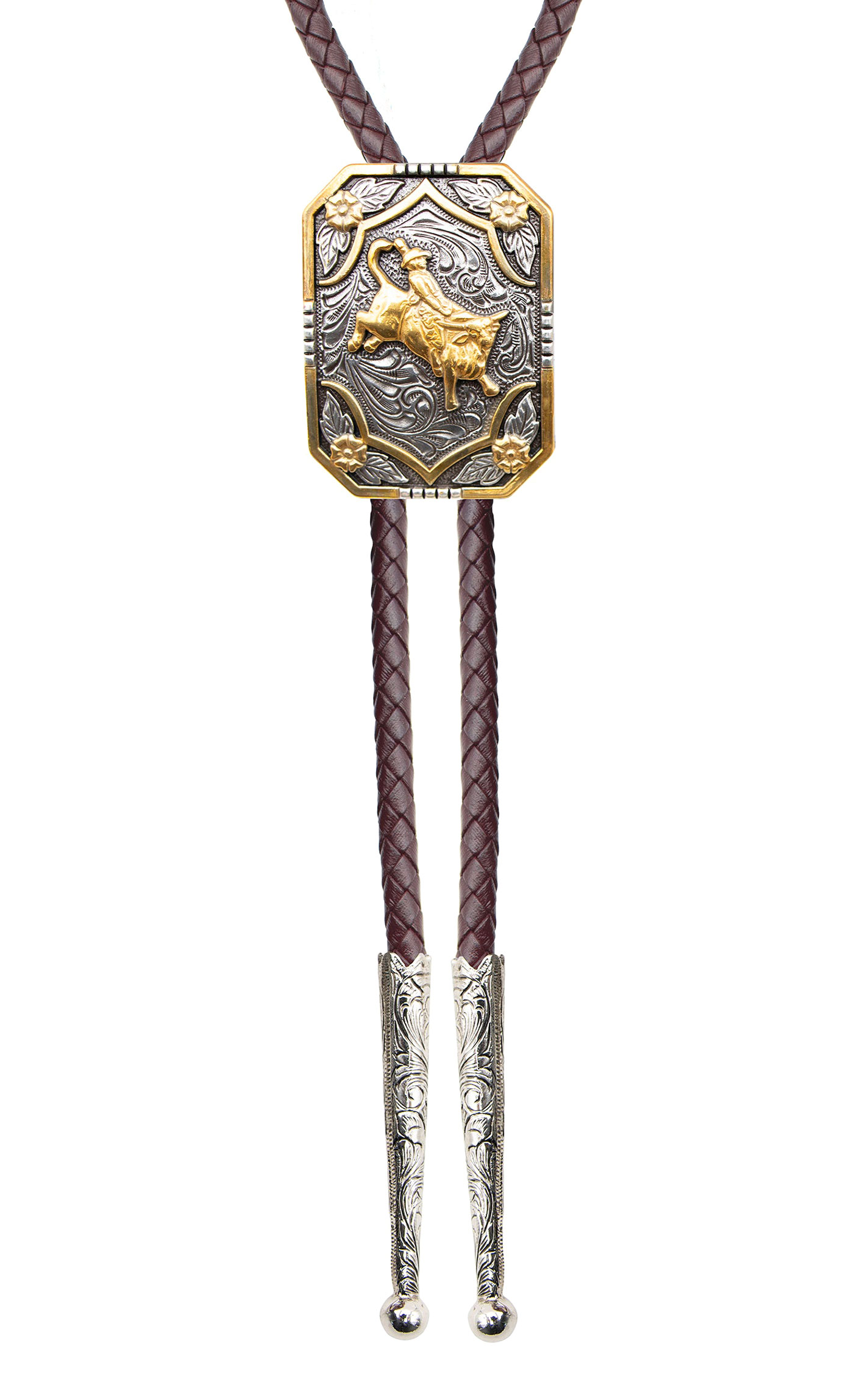 AndWest Two Tone Iconic Bull Rider Bolo - Image 1